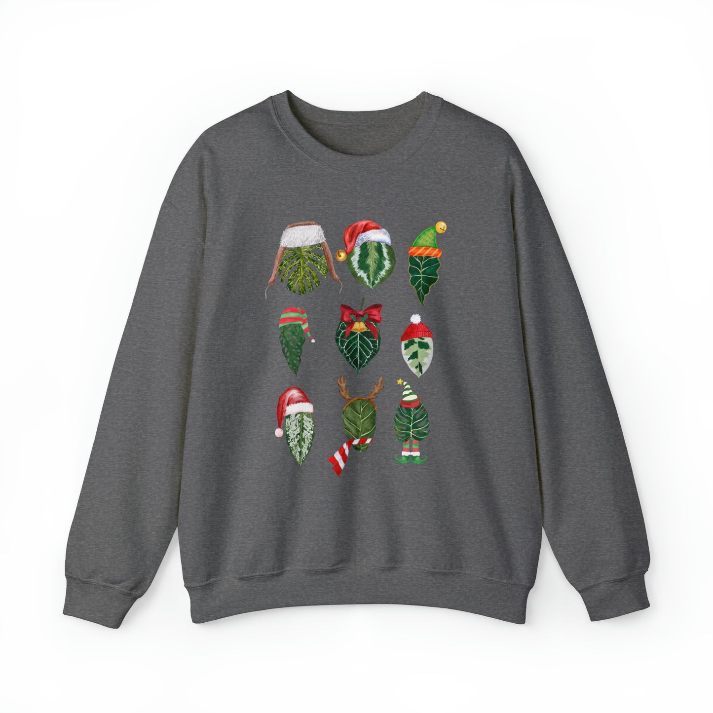 Christmas plant Sweatshirt with monstera, alocasia, ficus, calathea with christmas accessories for plant daddy, plant lady or plant mama.