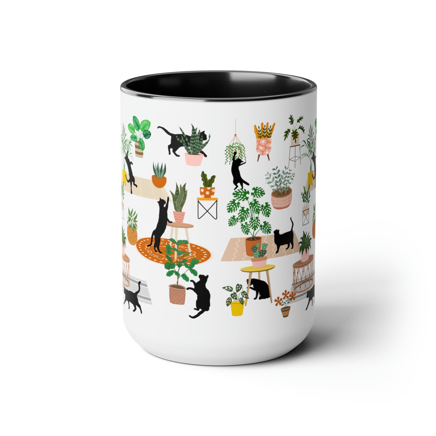 Cats and plants Coffee Mugs, 15oz for plant daddy and cat lady.
