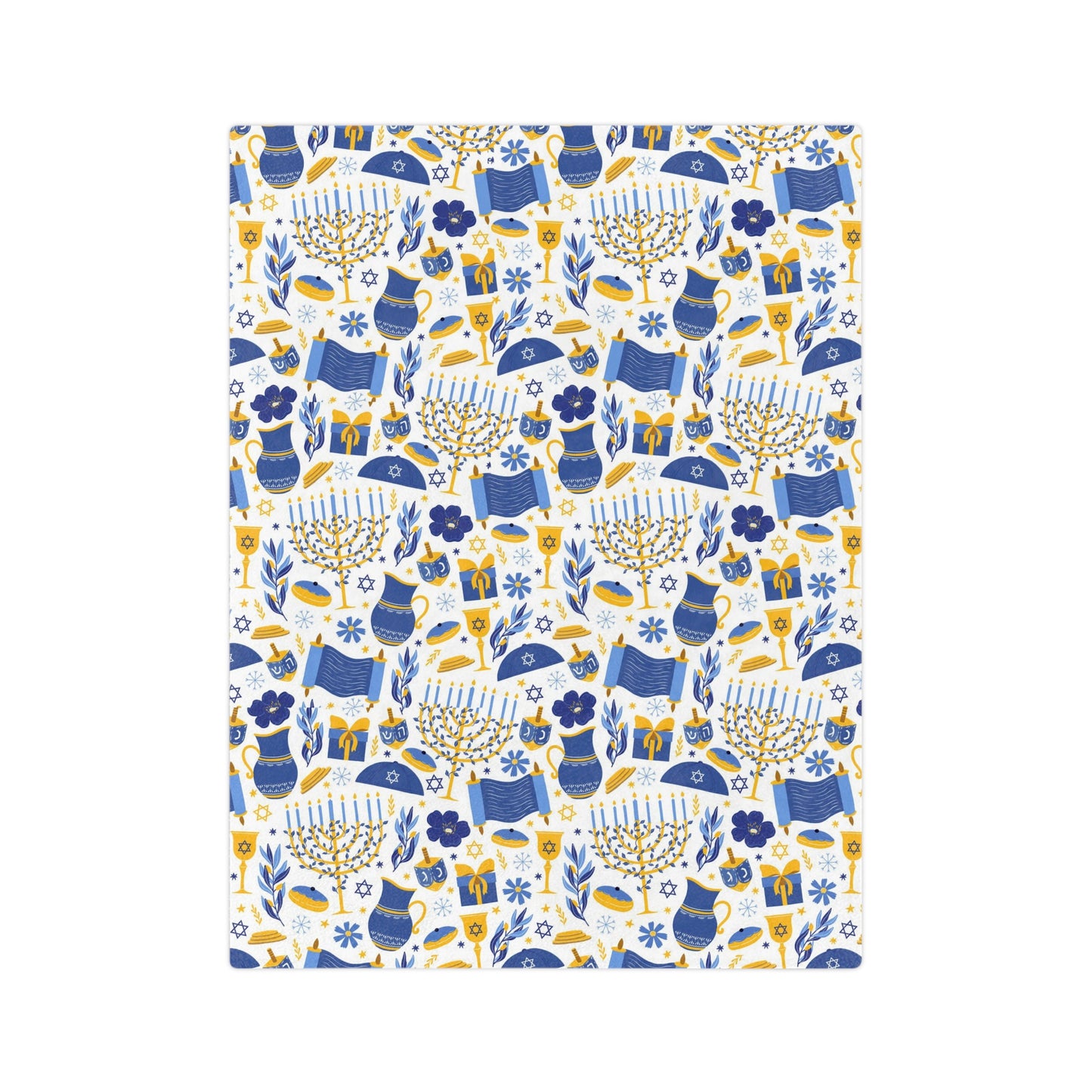 Hanukkah Velveteen Minky Blanket: 3 Sizes for Kids, Throw, or Queen Bed. Celebrate in Warmth & Styles. Hannukah gift