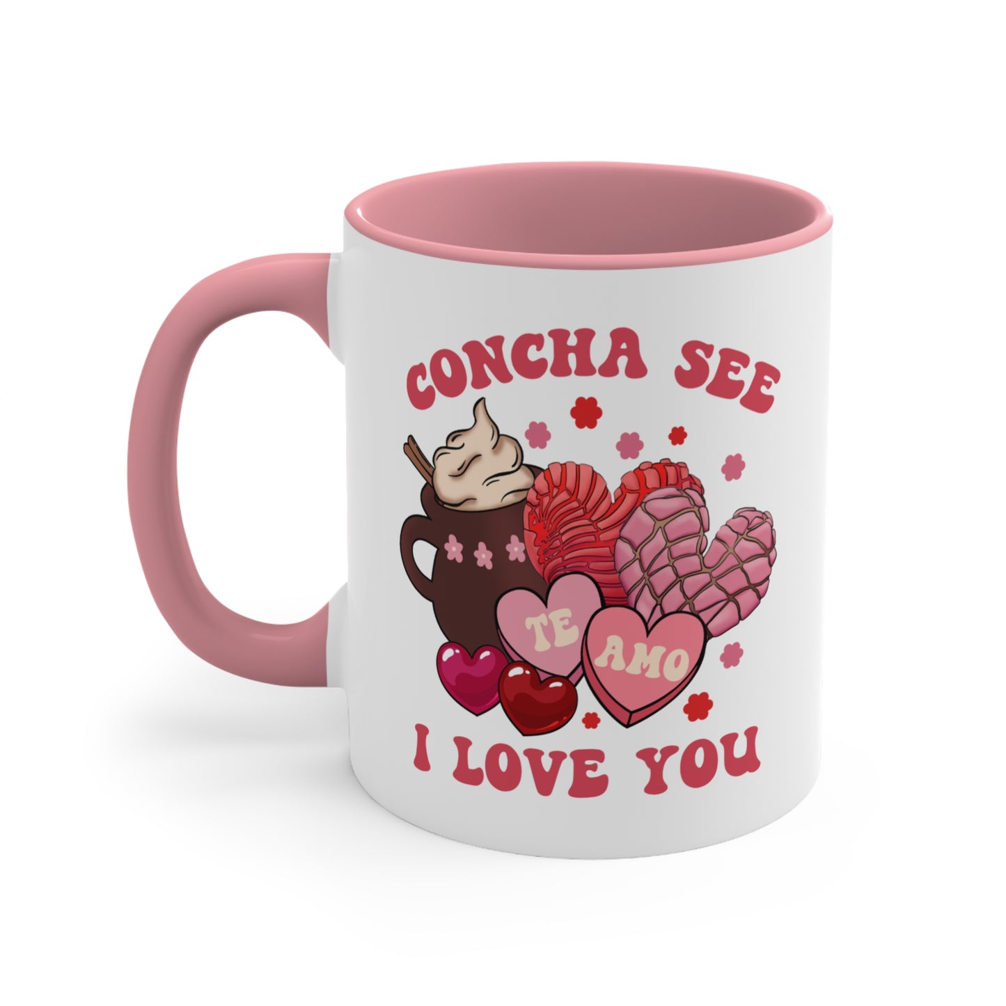 concha see I love you Coffee Mug, 11oz. Mexican Valentine’s Day for Mexican girlfriend. Te amo taza de café.