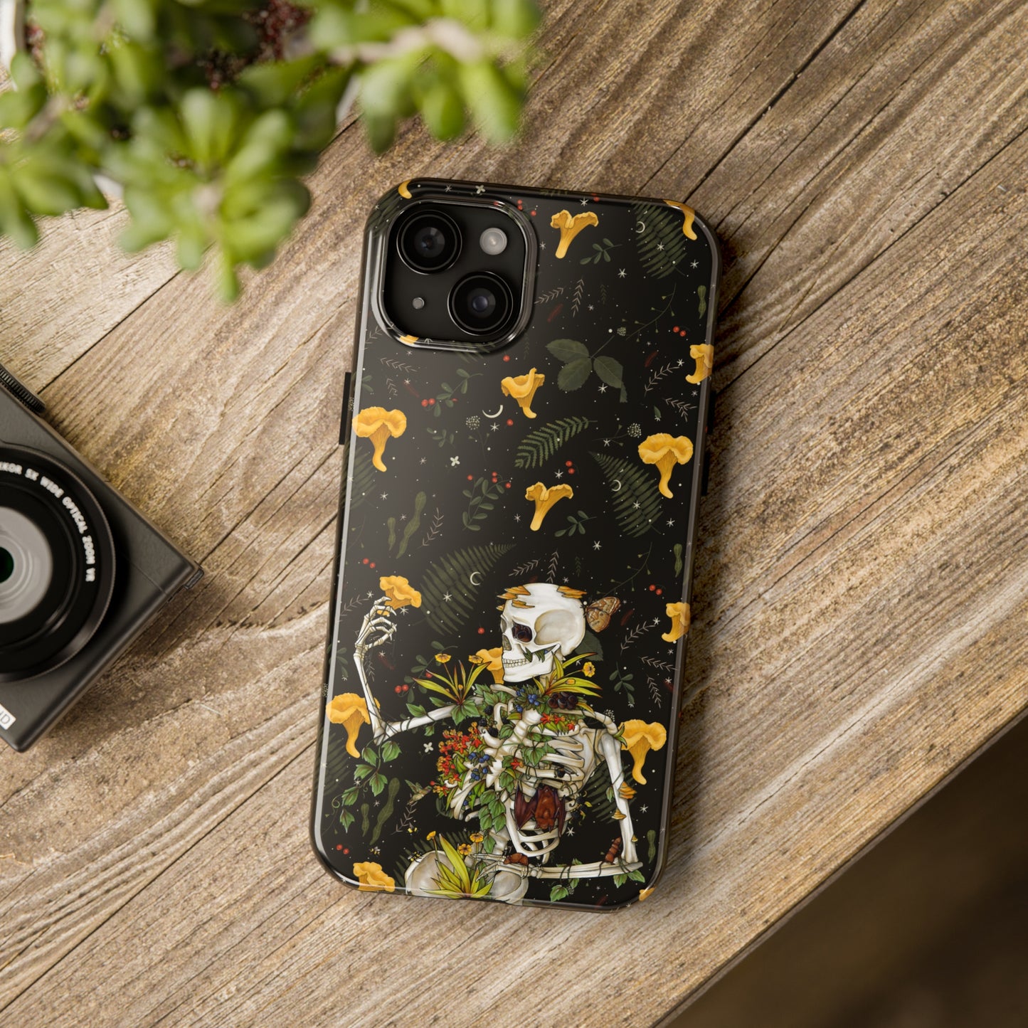 Mushrooms, skeleton and plants Tough Phone be Cases, Case-Matefor iPhone 15, iPhone 14, iPhone 13, iPhone 12 and iPhone 11