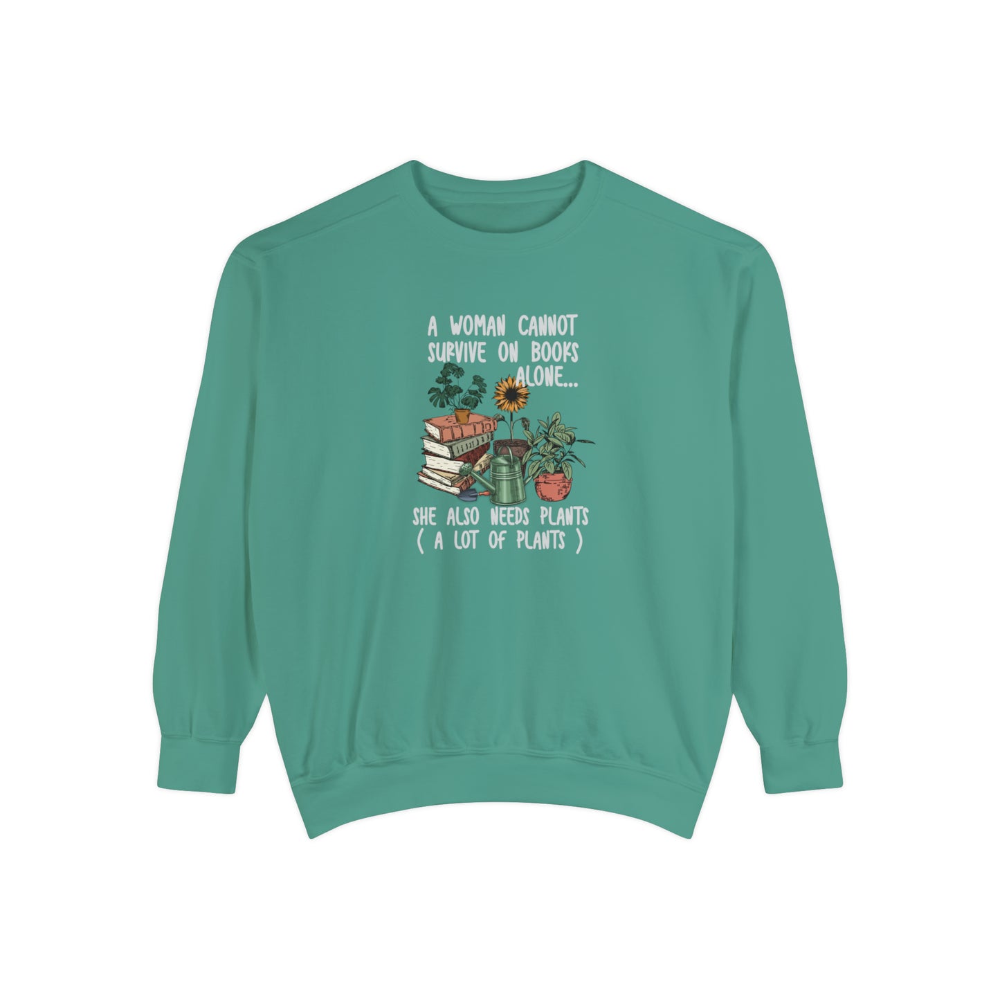 Books and plants Sweatshirt. Comfort colors sweatshirt for book lover and plant lady.