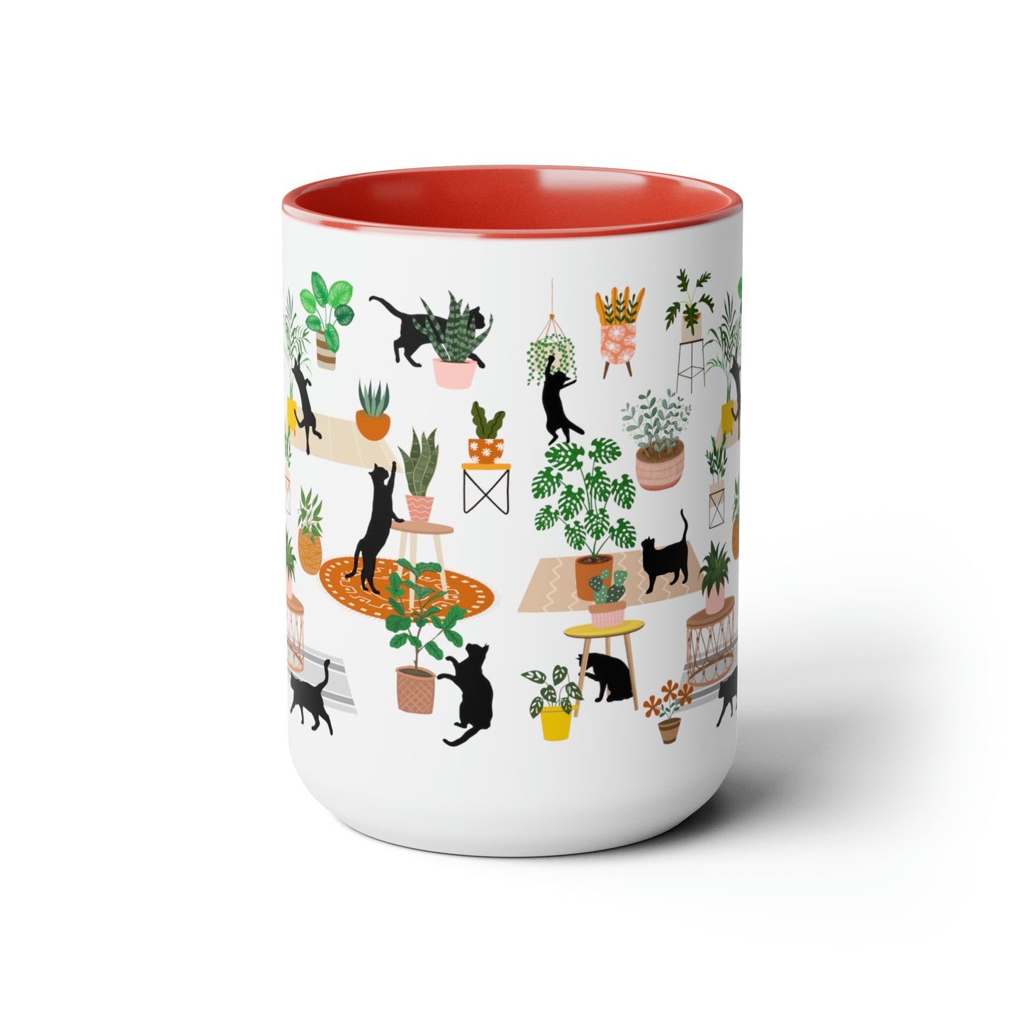 Cats and plants Coffee Mugs, 15oz for plant daddy and cat lady.