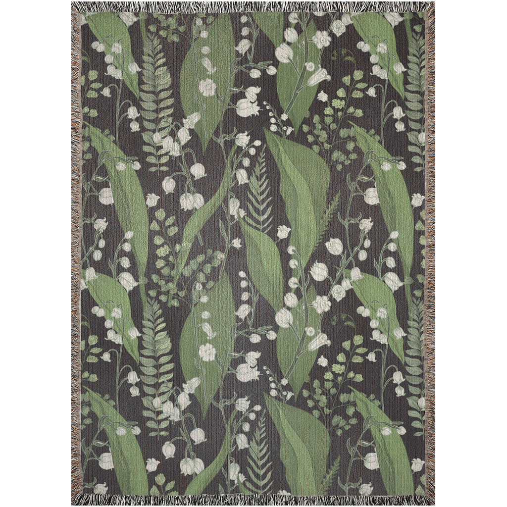 Botanical Woven Blanket For Her. Birthday Gift For Plant Lady, Botanist, Gardener Or Mother.