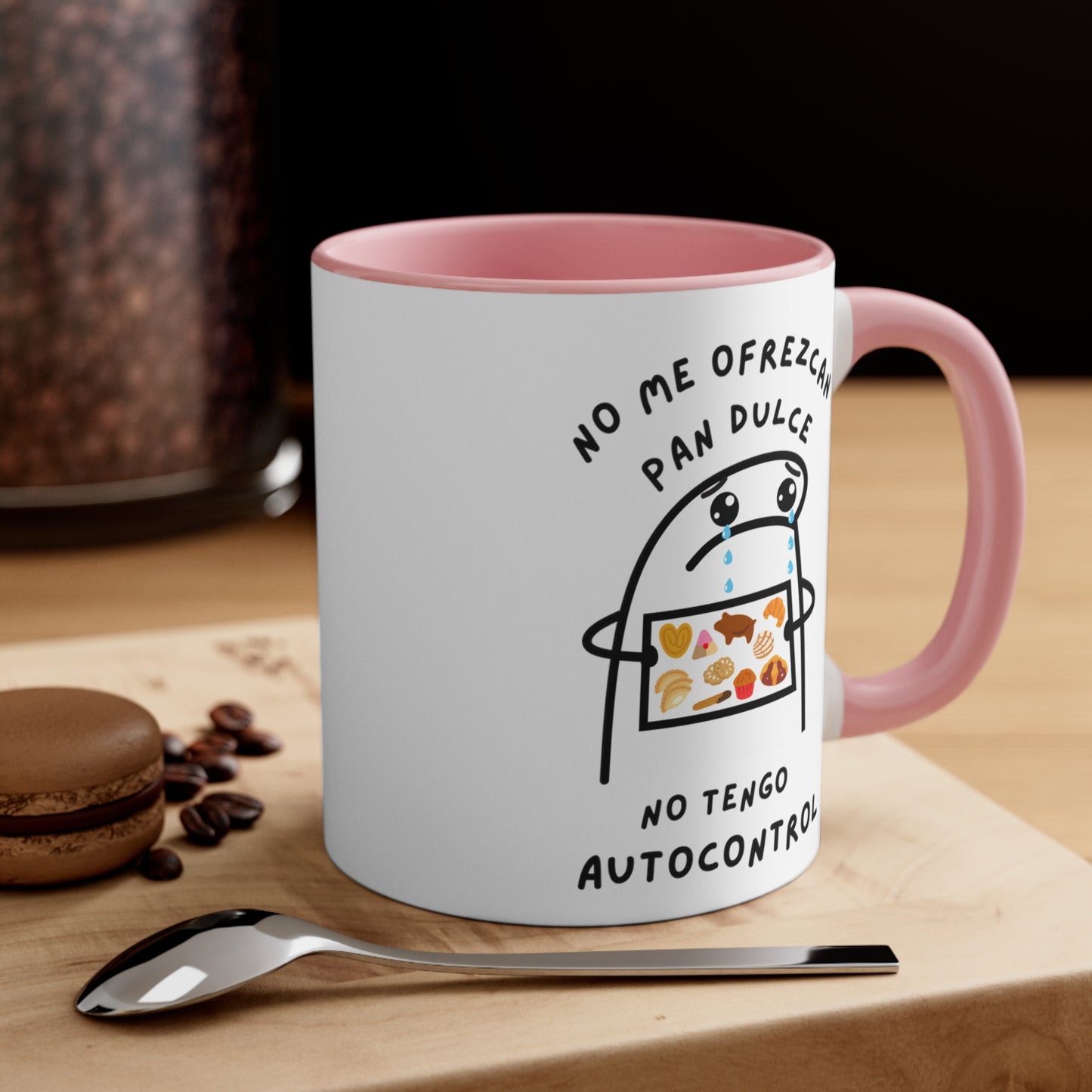 Funny Mexican Coffee Mug, 11oz for Mexican family or friends. No me ofrezcan pan dulce no tengo autocontrol.