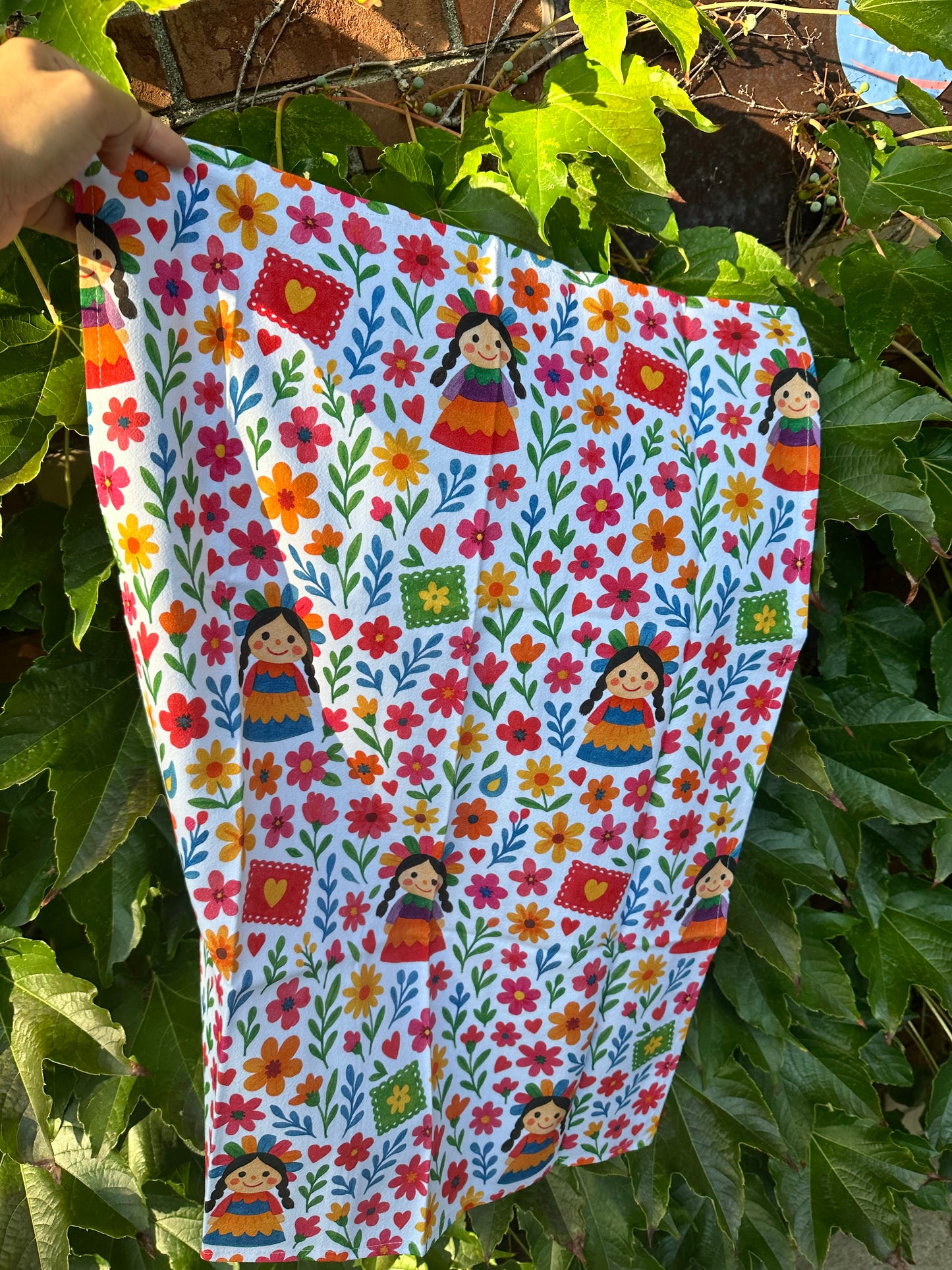 Muñeca lele kitchen towels. Set of 2 Mexican towels for Mexican kitchen decor