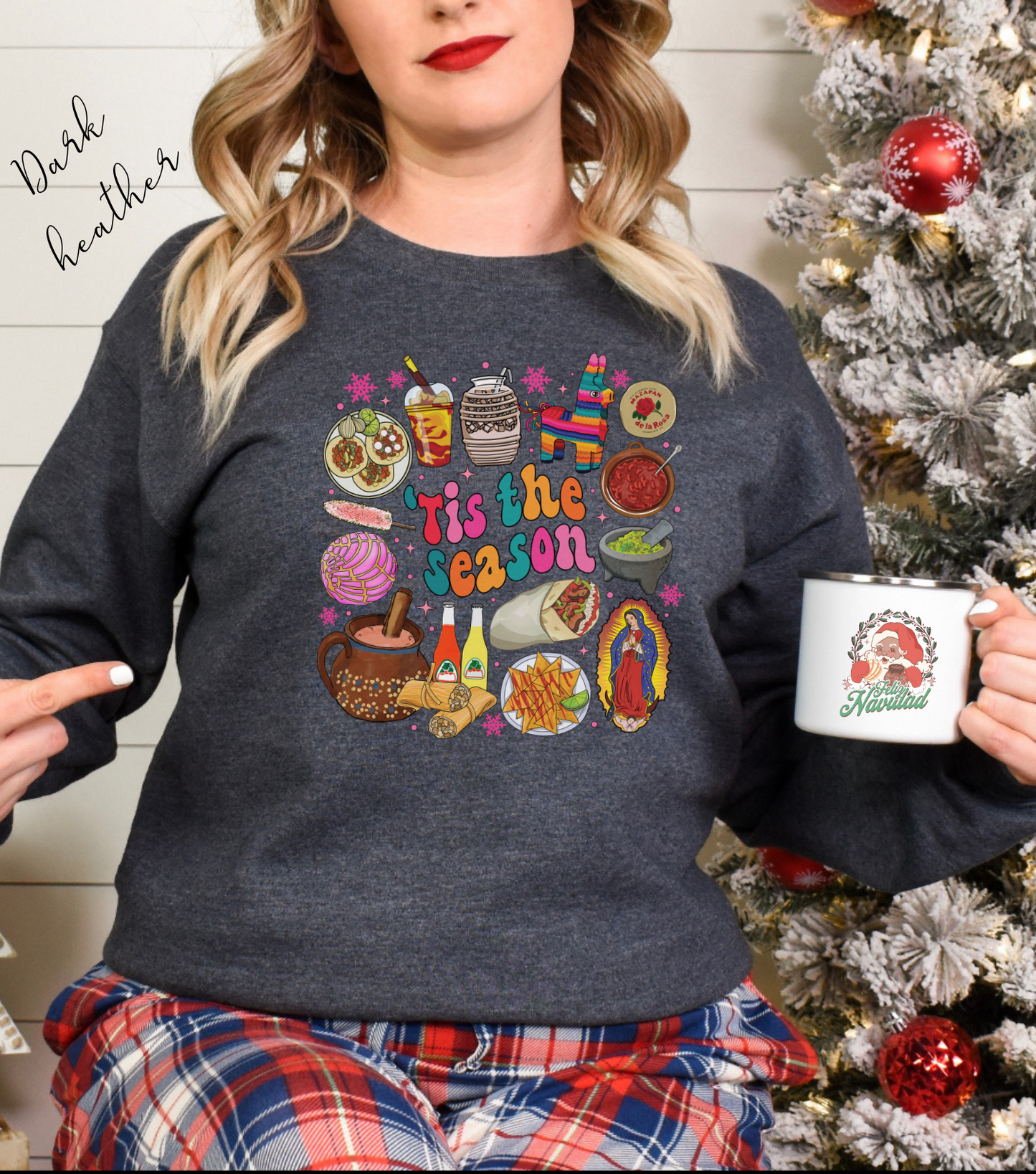 Feliz navidad Unisex Heavy Sweatshirt. This is the season Mexican style sweatshirt. Mexican Christmas