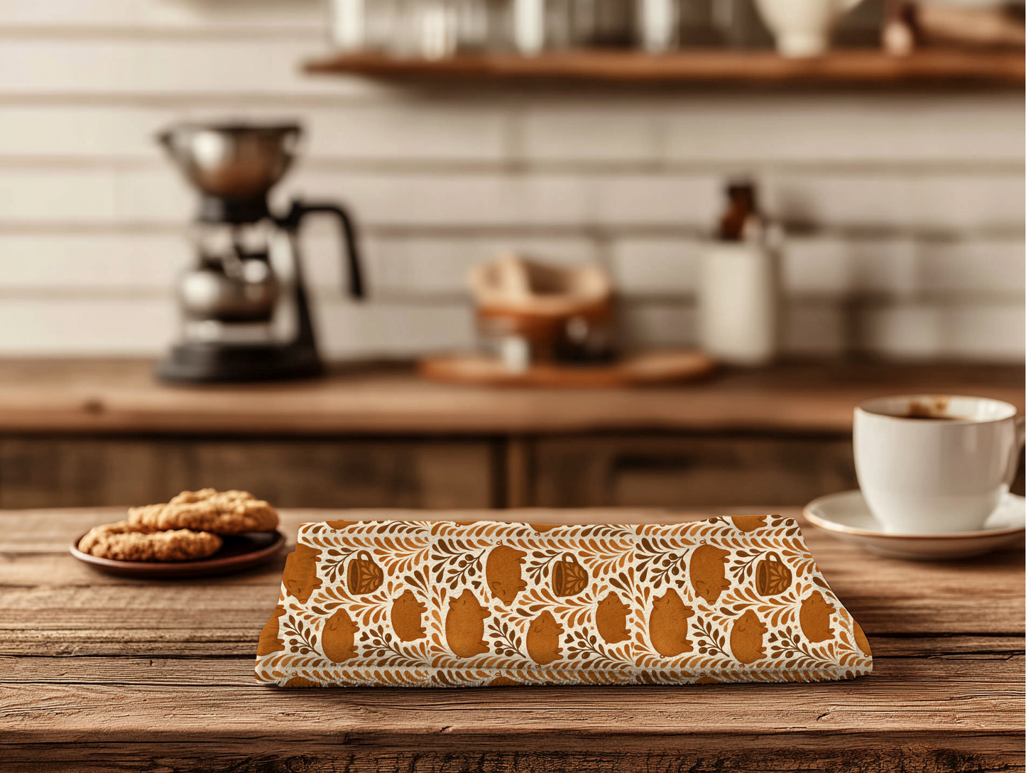 Mexican Marranito kitchenTowels – Set of 2 Cotton puerquitos Towels with Talavera-Inspired Design