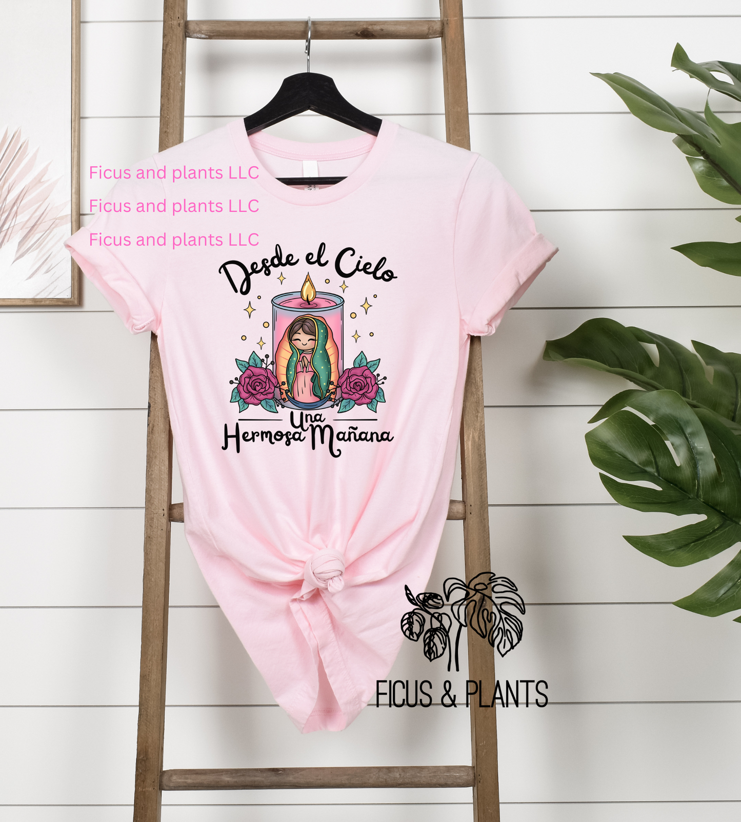 Desde el cielo una hermosa mañana tshirt. Virgen de Guadalupe shirt. Pink shirt virgencita.