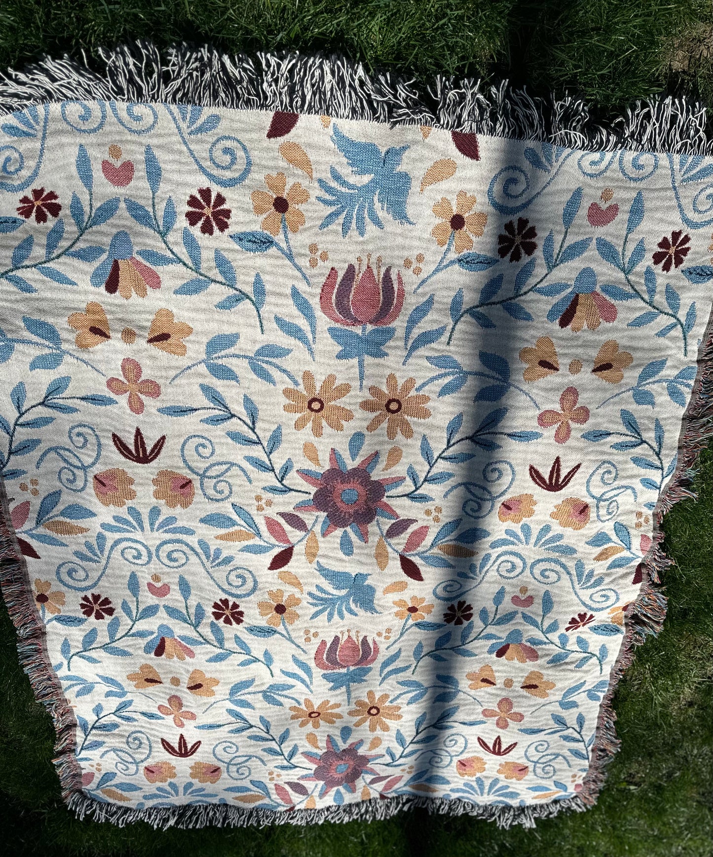 Mexican Folk Art Woven Blanket With Muted Colors. Modern Mexican Home Decor. Modern Mexican Folklore. Mexican Blanket