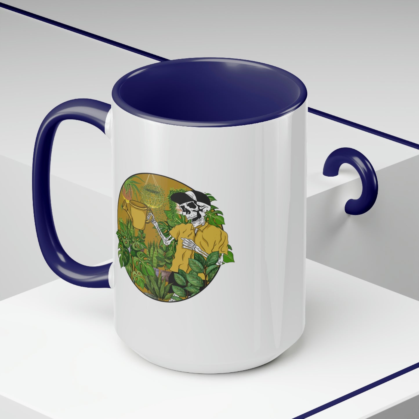 Plant skeleton Coffee Mugs, 15oz. Plant dad mug for him