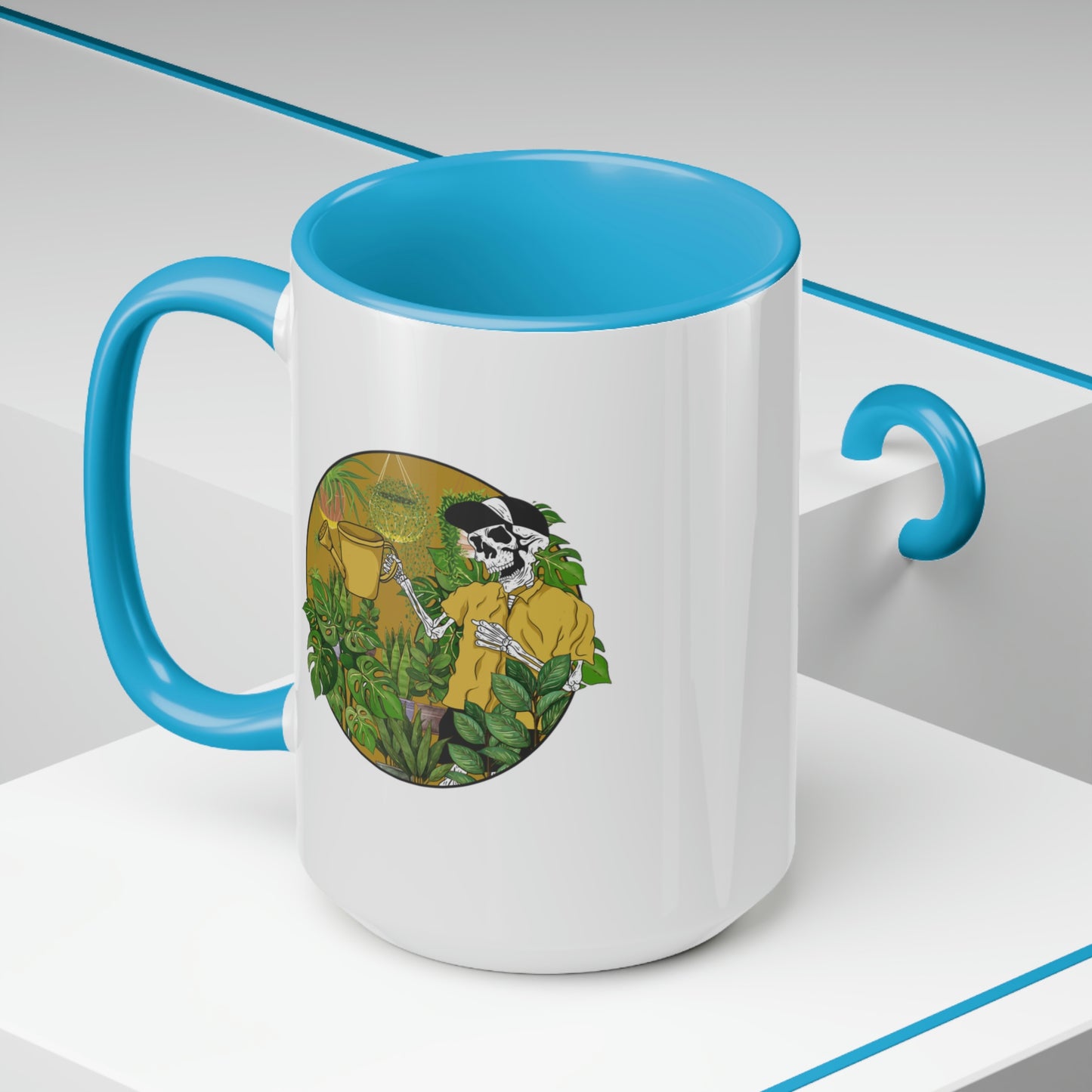 Plant skeleton Coffee Mugs, 15oz. Plant dad mug for him