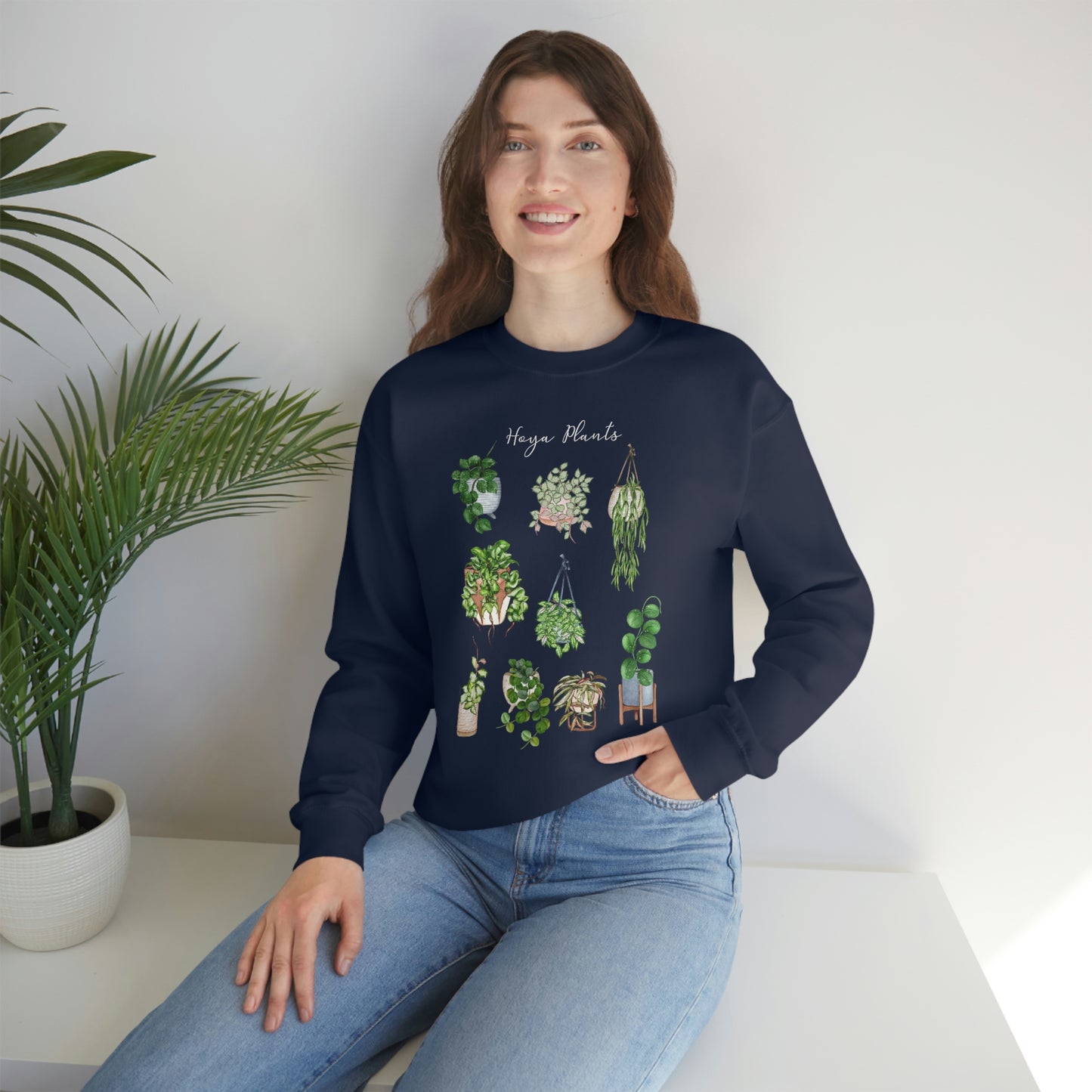 Hoya plants Unisex Heavy Blend Crewneck Sweatshirt for hoya lover, hoya head or plant lady
