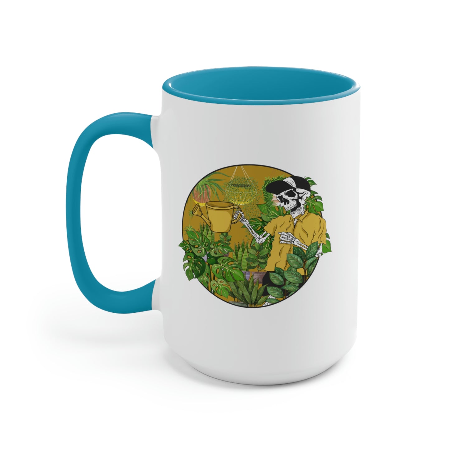 Plant skeleton Coffee Mugs, 15oz. Plant dad mug for him