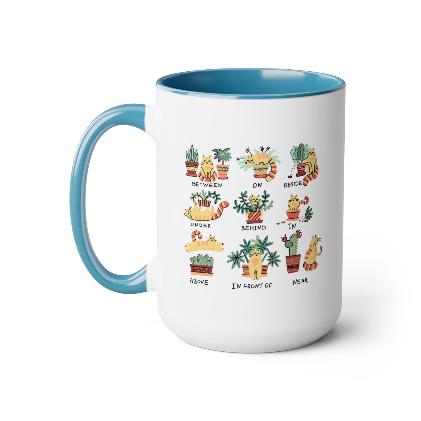 Funny cat Coffee Mugs, 15oz for cat lovers. Cats, plants and coffee. Plants and cats mug.