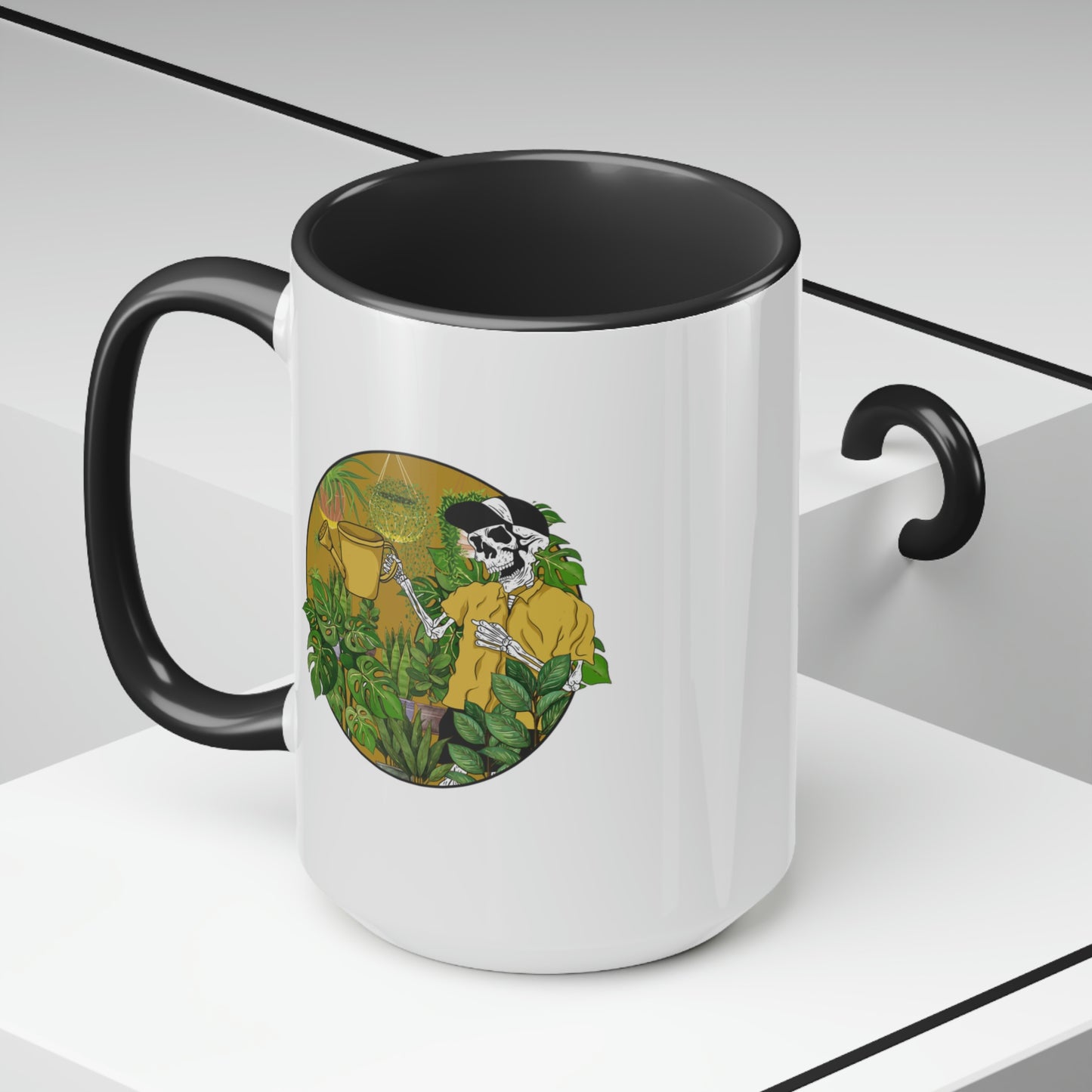 Plant skeleton Coffee Mugs, 15oz. Plant dad mug for him