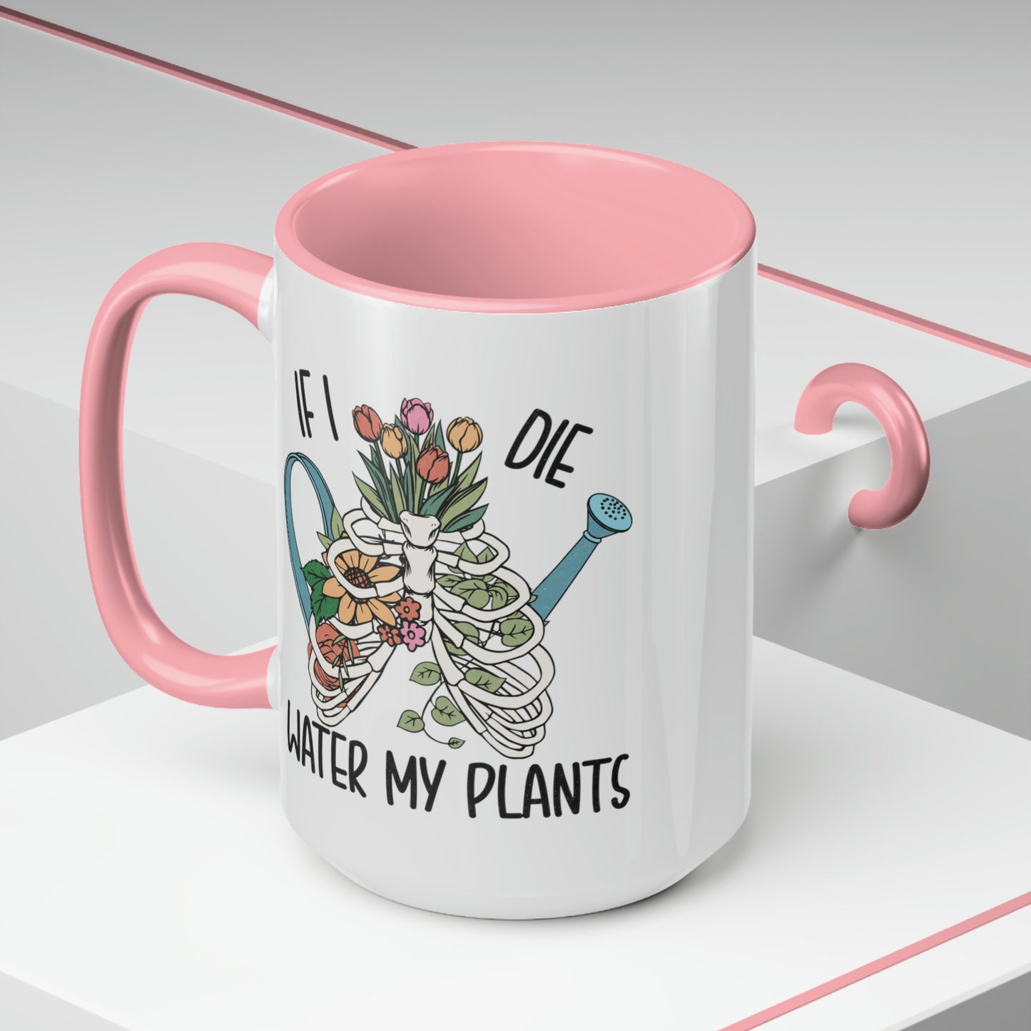 Funny plant Coffee Mugs, 15oz. If I die water my plants mug for plant lady or plant mama.
