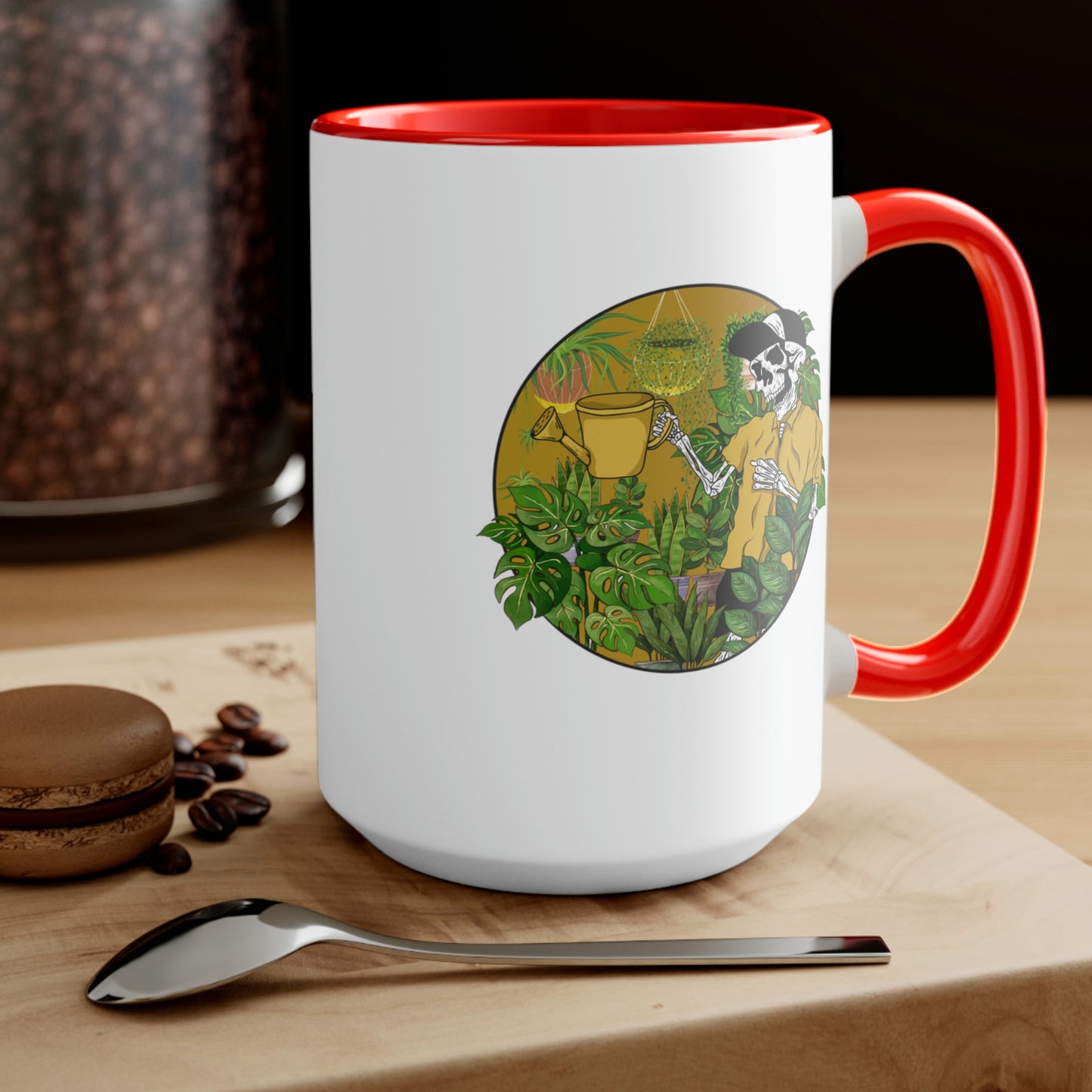 Plant skeleton Coffee Mugs, 15oz. Plant dad mug for him