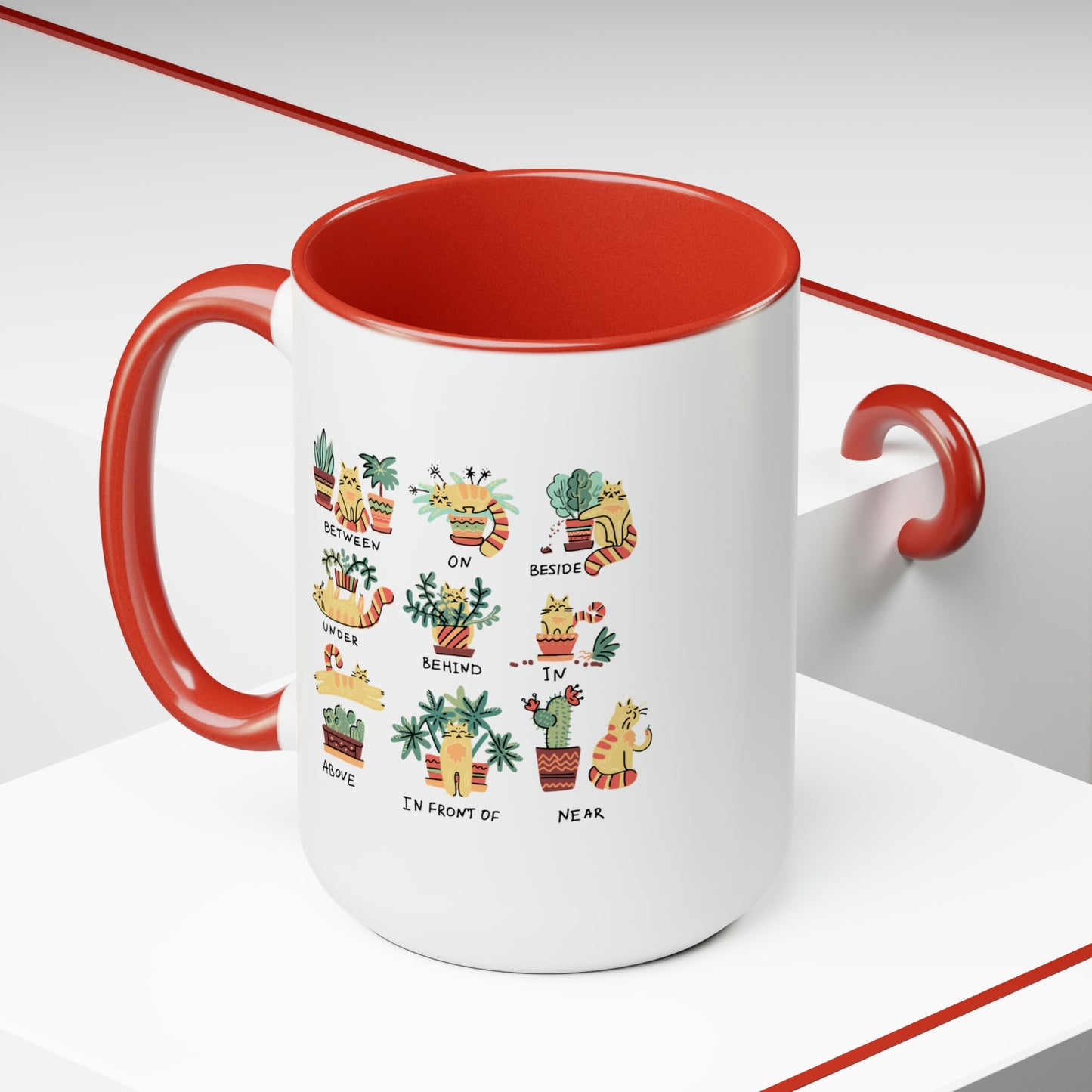 Funny cat Coffee Mugs, 15oz for cat lovers. Cats, plants and coffee. Plants and cats mug.