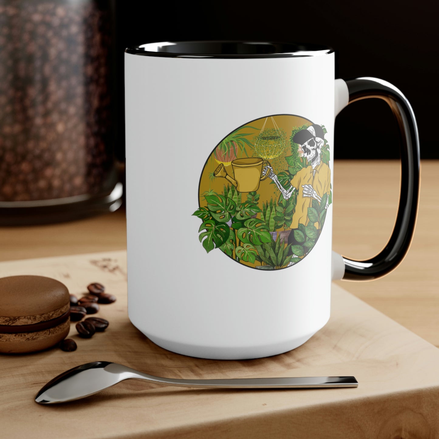 Plant skeleton Coffee Mugs, 15oz. Plant dad mug for him