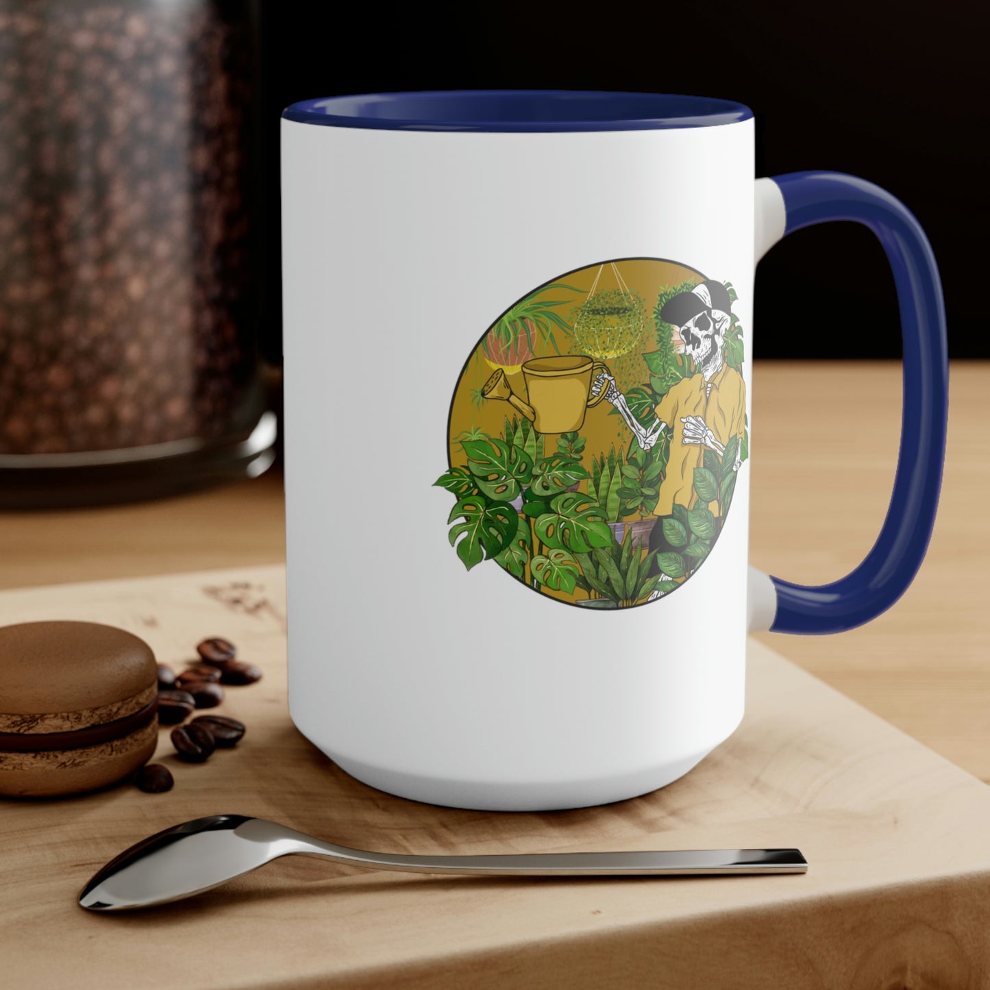 Plant skeleton Coffee Mugs, 15oz. Plant dad mug for him