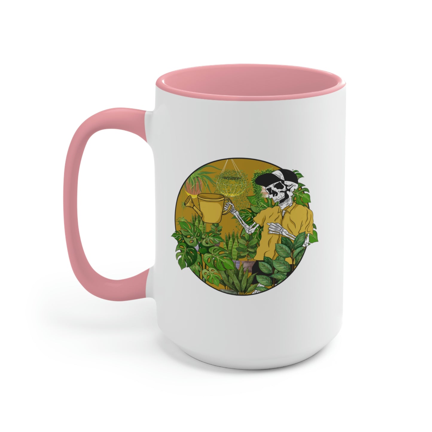 Plant skeleton Coffee Mugs, 15oz. Plant dad mug for him