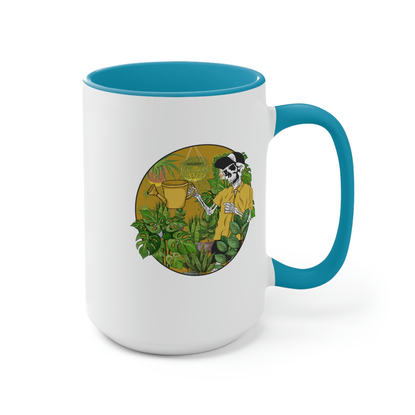 Plant skeleton Coffee Mugs, 15oz. Plant dad mug for him