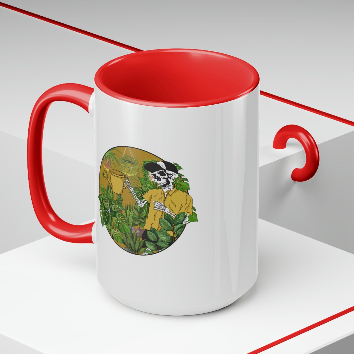 Plant skeleton Coffee Mugs, 15oz. Plant dad mug for him