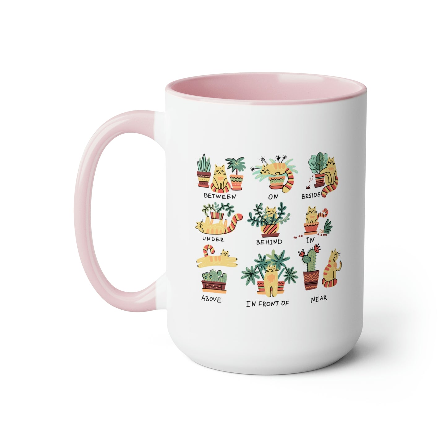 Funny cat Coffee Mugs, 15oz for cat lovers. Cats, plants and coffee. Plants and cats mug.