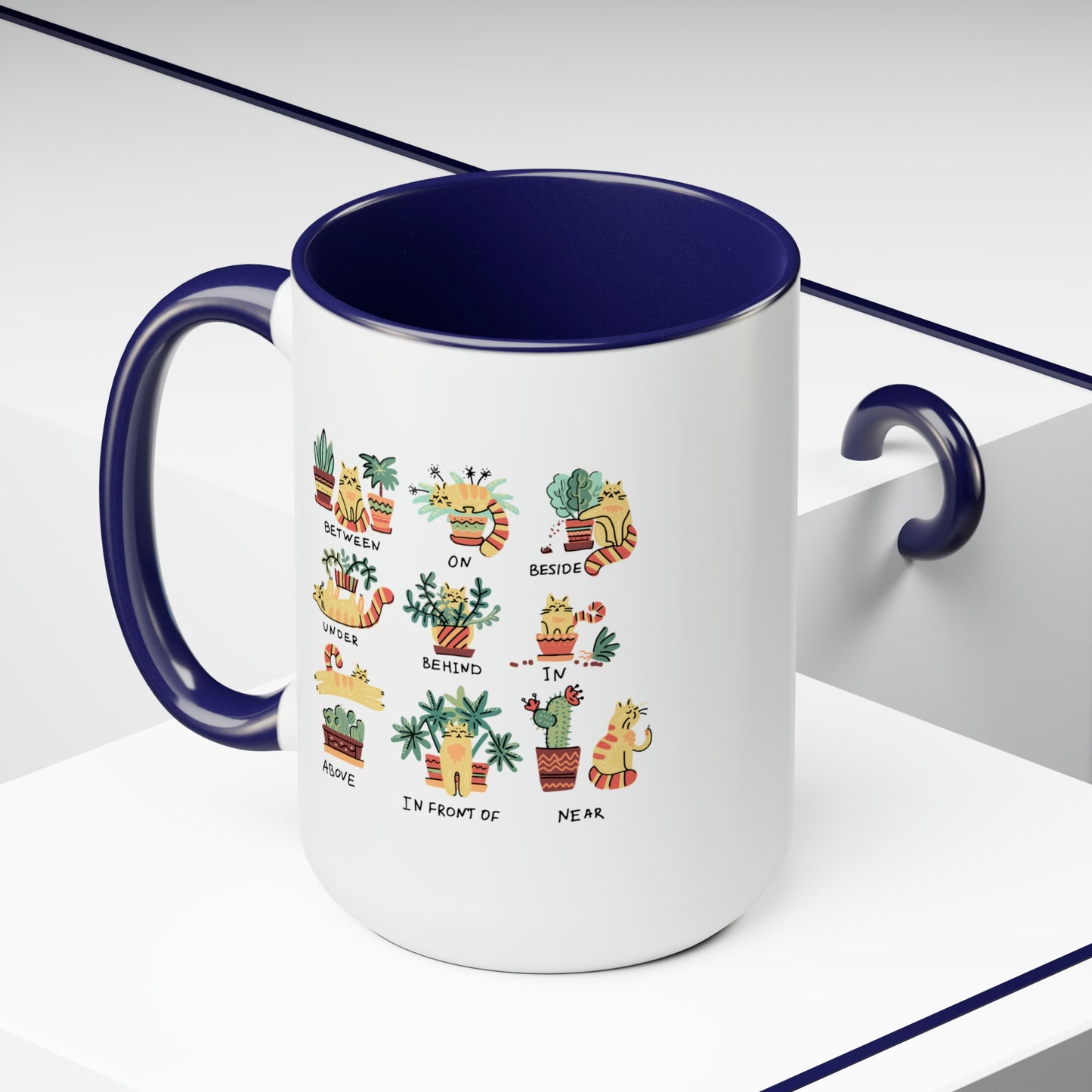 Funny cat Coffee Mugs, 15oz for cat lovers. Cats, plants and coffee. Plants and cats mug.