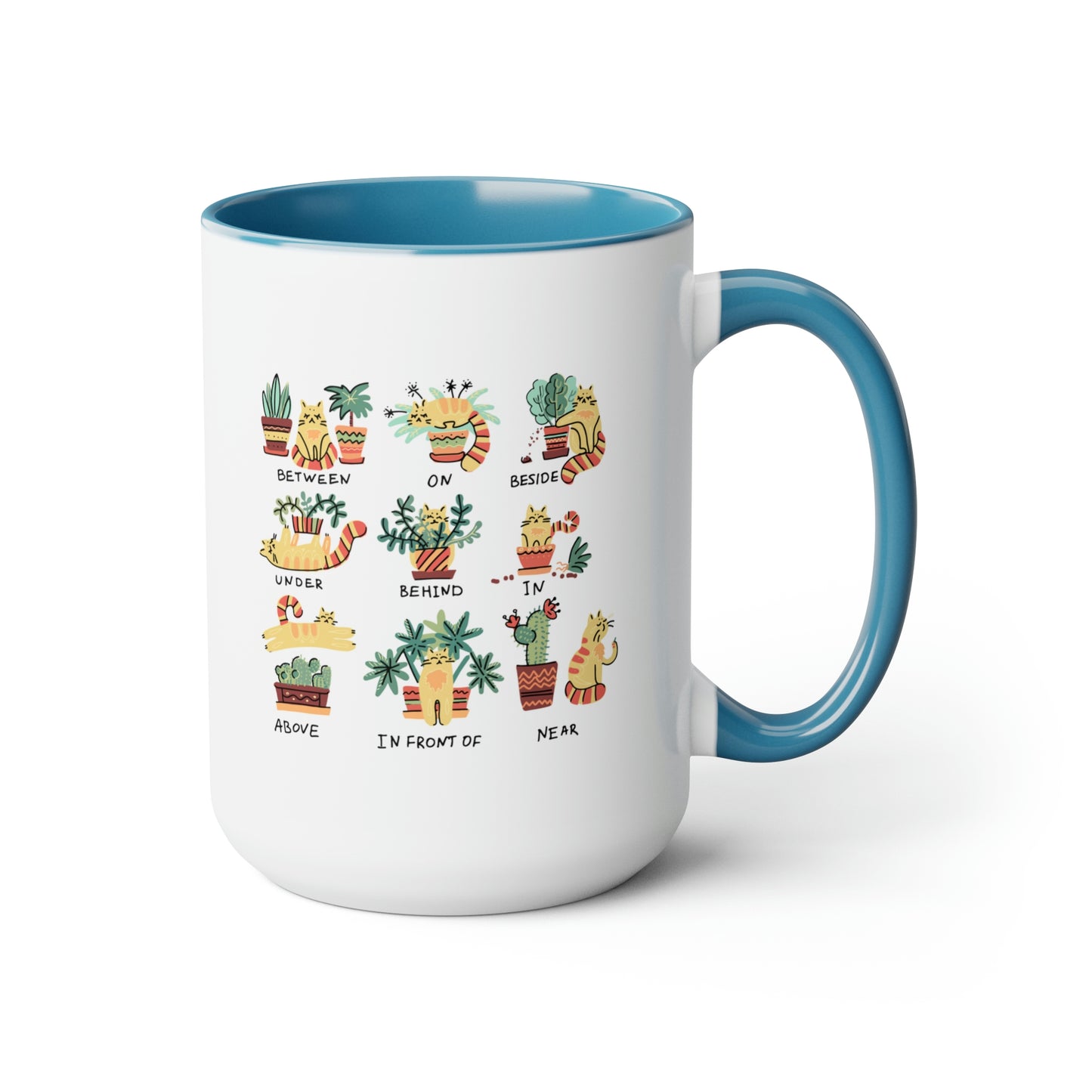 Funny cat Coffee Mugs, 15oz for cat lovers. Cats, plants and coffee. Plants and cats mug.