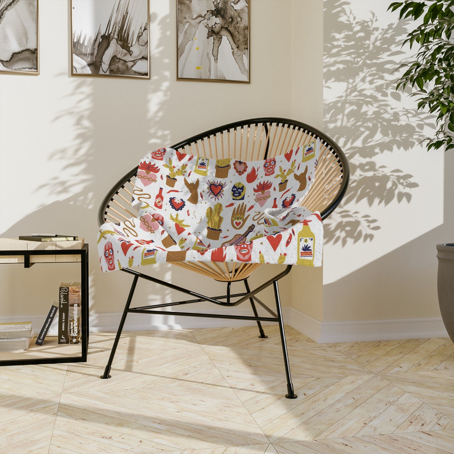 Mexican folk Blanket for him or her. Mexican art. Mexican blanket.