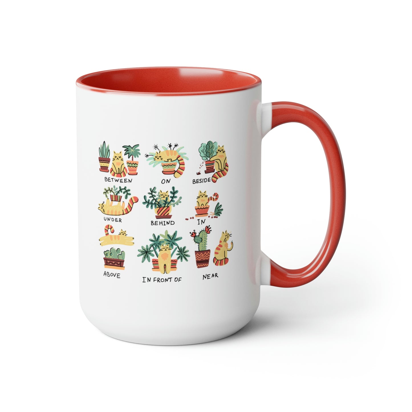 Funny cat Coffee Mugs, 15oz for cat lovers. Cats, plants and coffee. Plants and cats mug.