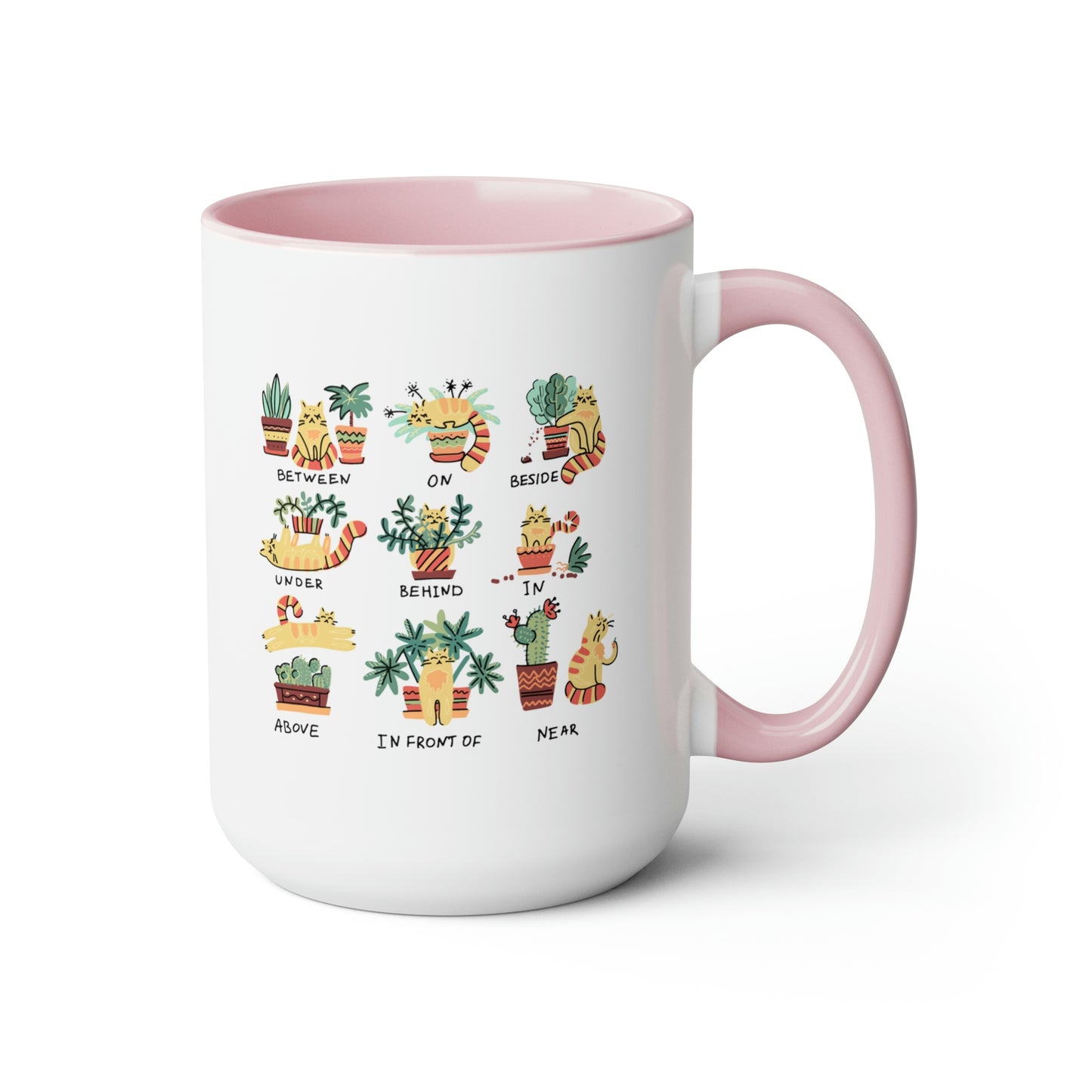Funny cat Coffee Mugs, 15oz for cat lovers. Cats, plants and coffee. Plants and cats mug.