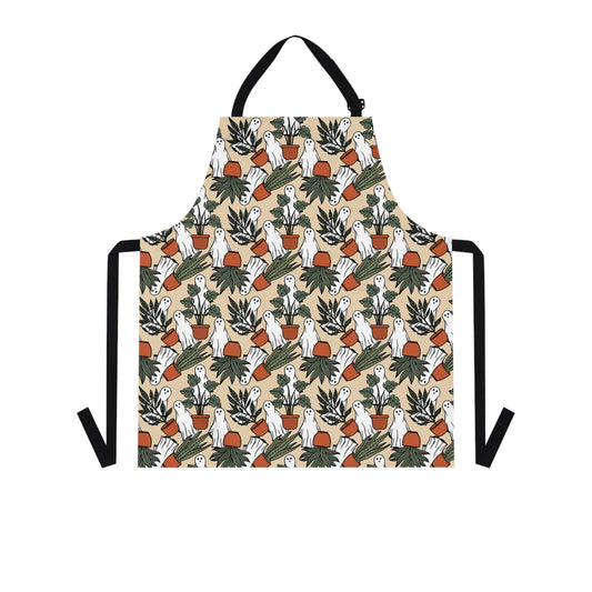 Plants and ghost Apron for plant lady, plant lover or plant mom. Cute plant apron for him or her. Plant gift for plant daddy or crazy plant lady.
