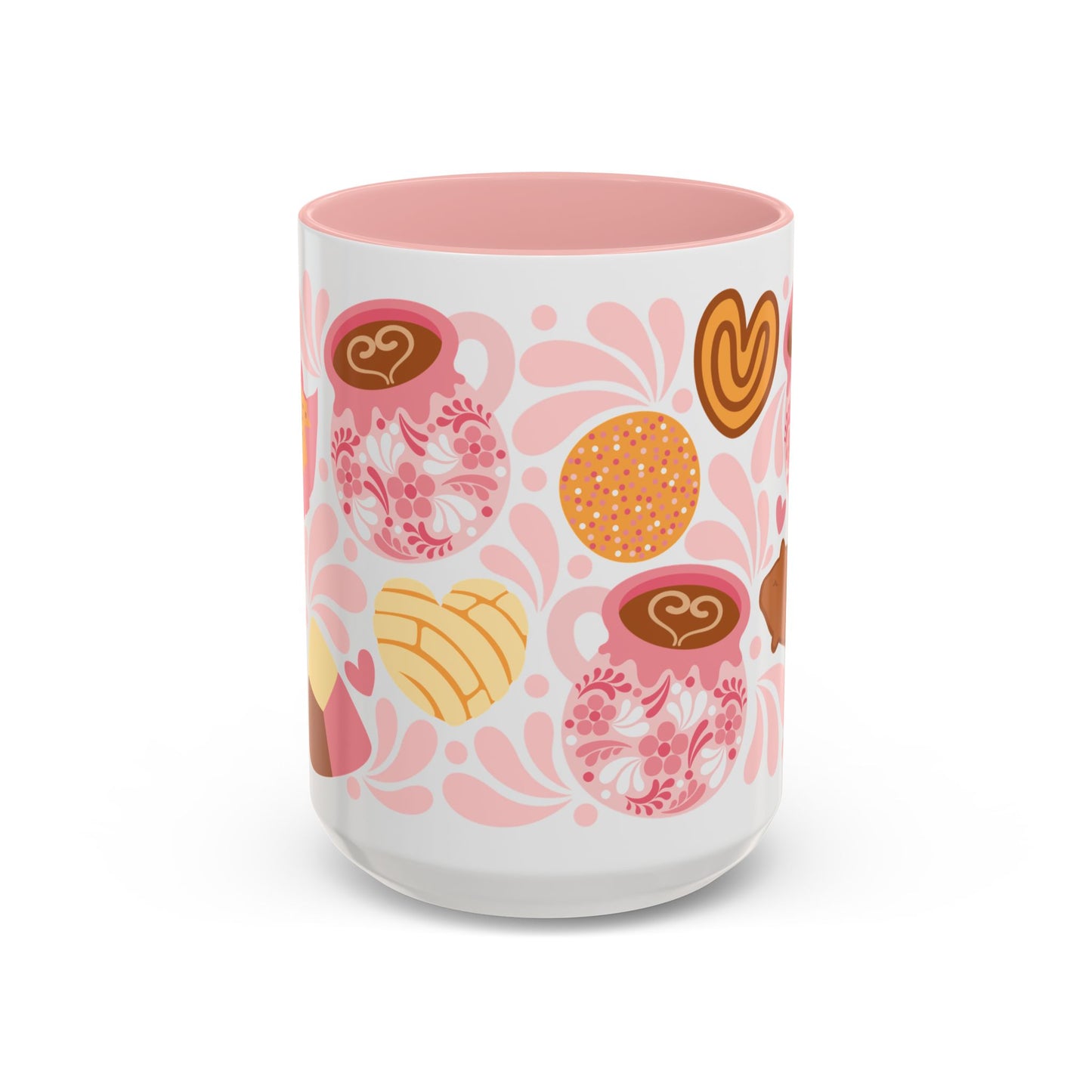 Talavera Coffee Mug, Mexican Christmas Gift for Her, Cafecito and Pan Dulce Mug, 11oz Mug, Talavera Mug for Mexican Girl, Mexican Mom or