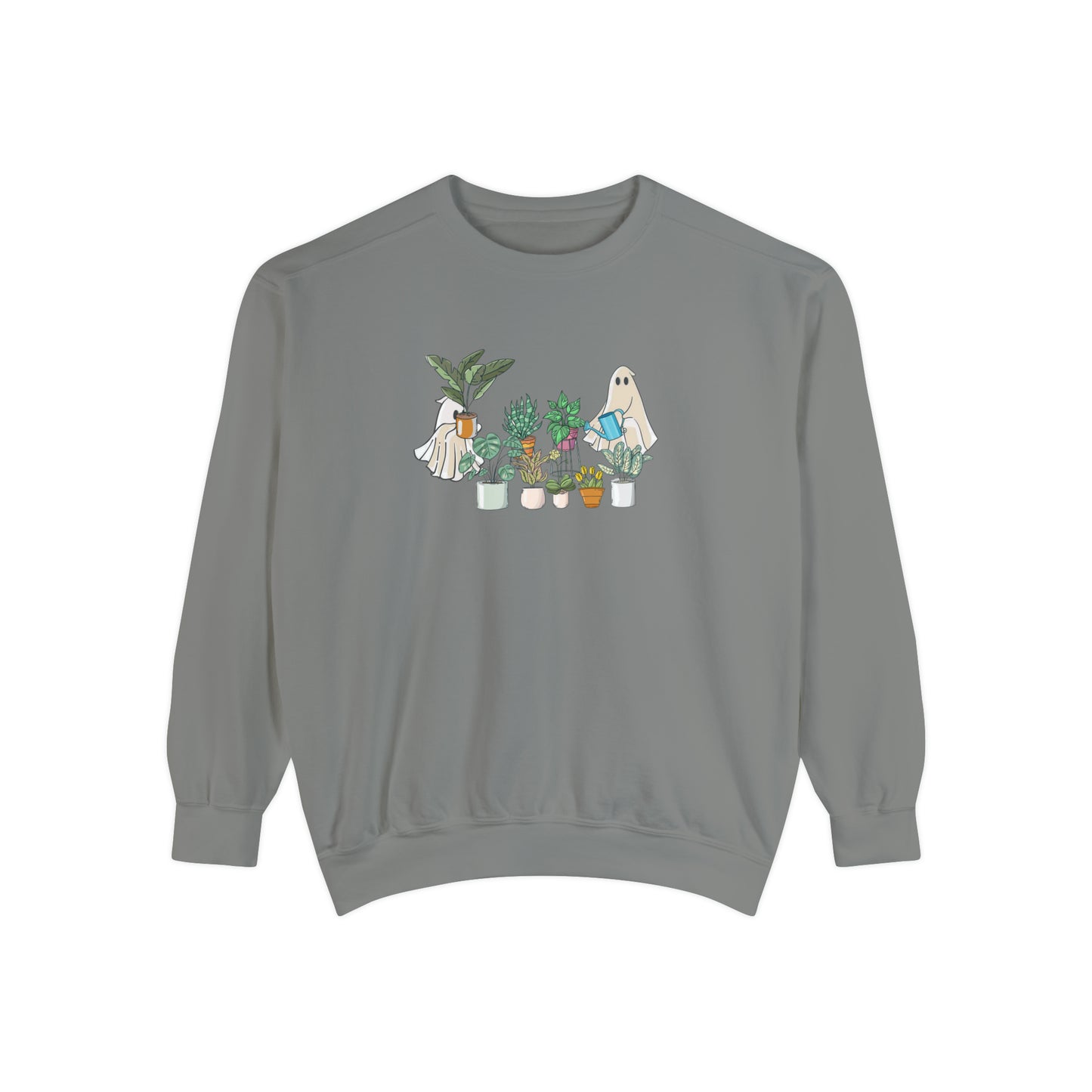 Plants and ghosts Unisex Sweatshirt for plant daddy, plant lover or gardener. Crazy plant lady sweatshirt with ghosts.