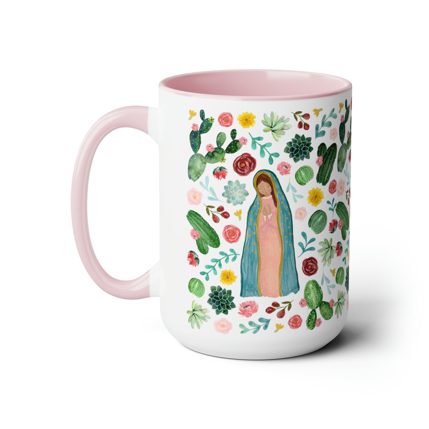 Virgen de Guadalupe Coffee Mugs, 15oz for mother, friends. Catholic gift for her. Virgencita cup.