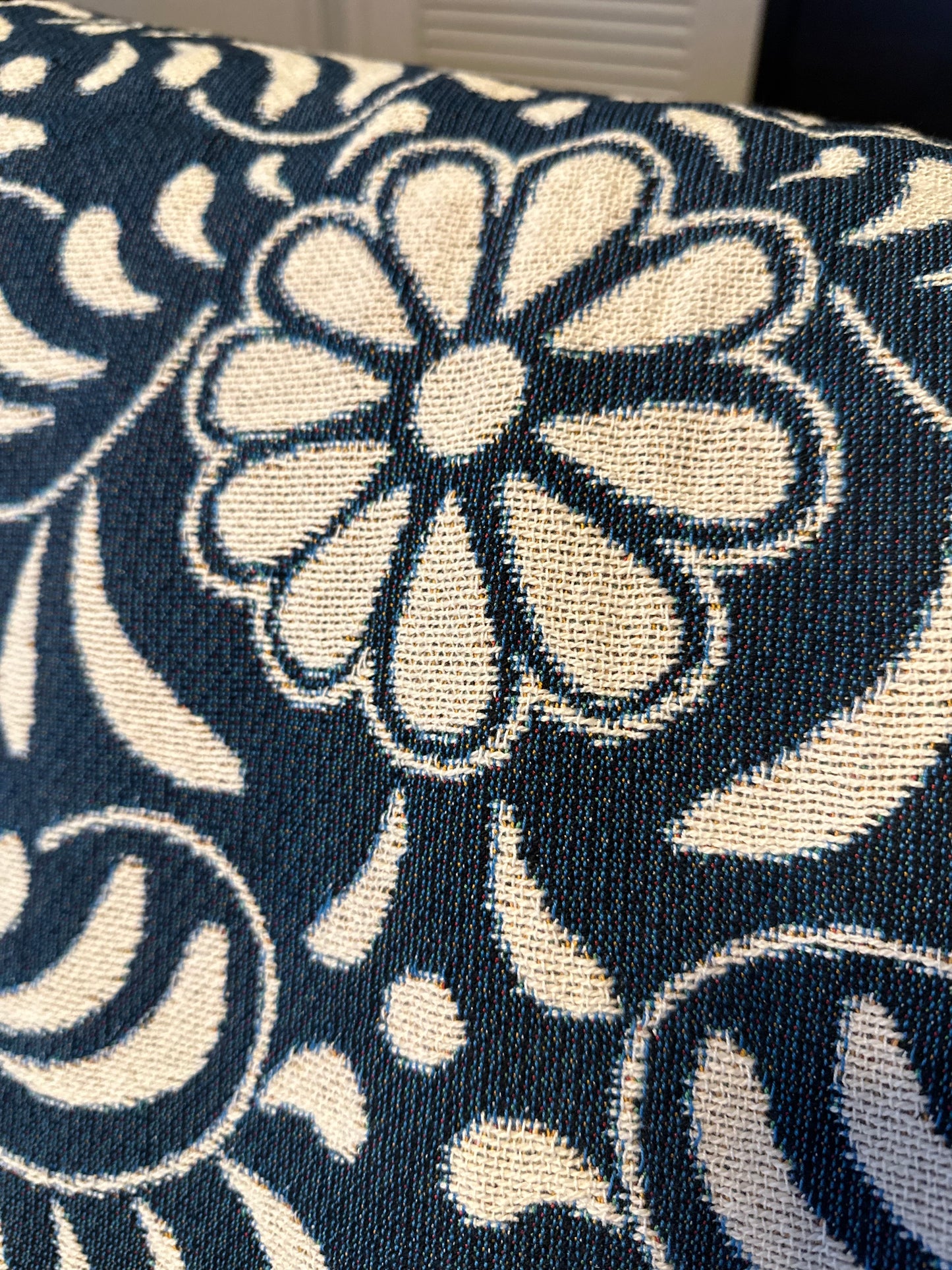 Blue Mexican floral woven blanket 50x60” clearance