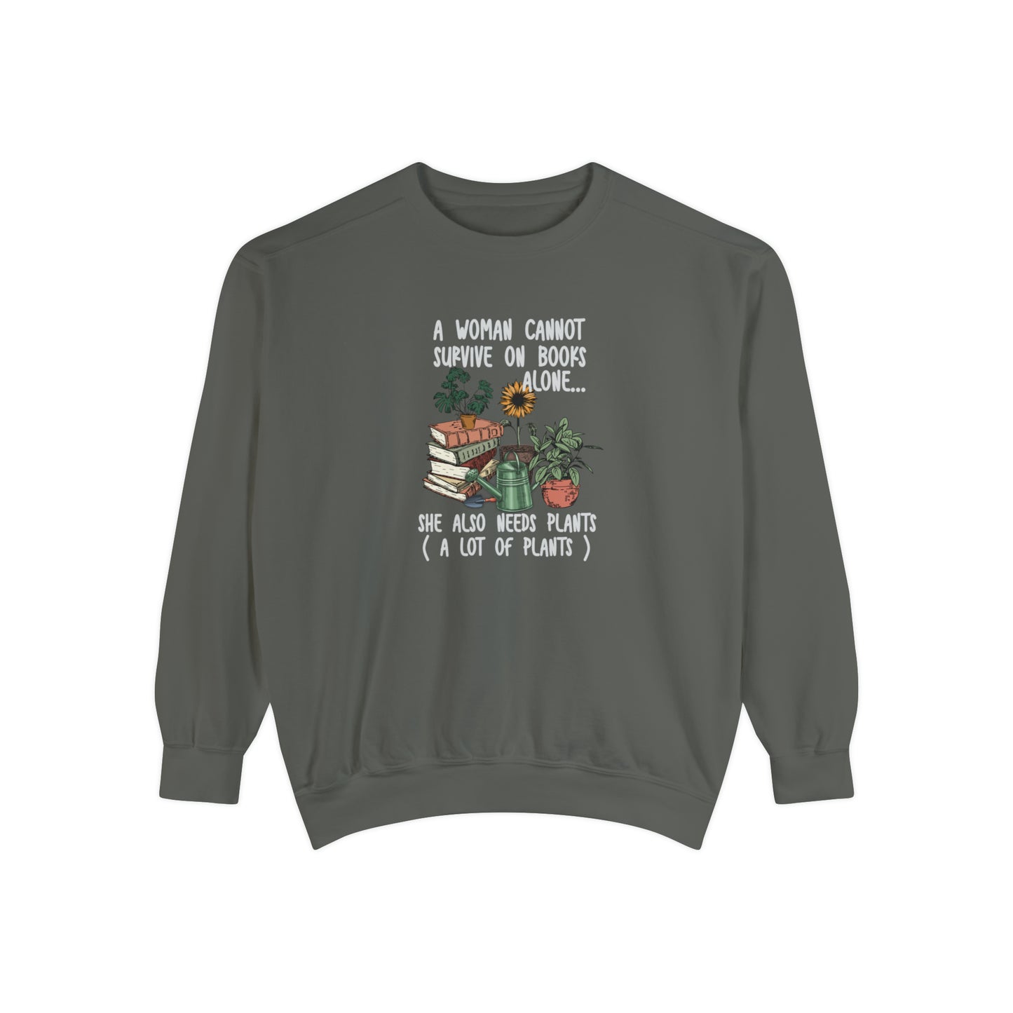 Books and plants Sweatshirt. Comfort colors sweatshirt for book lover and plant lady.