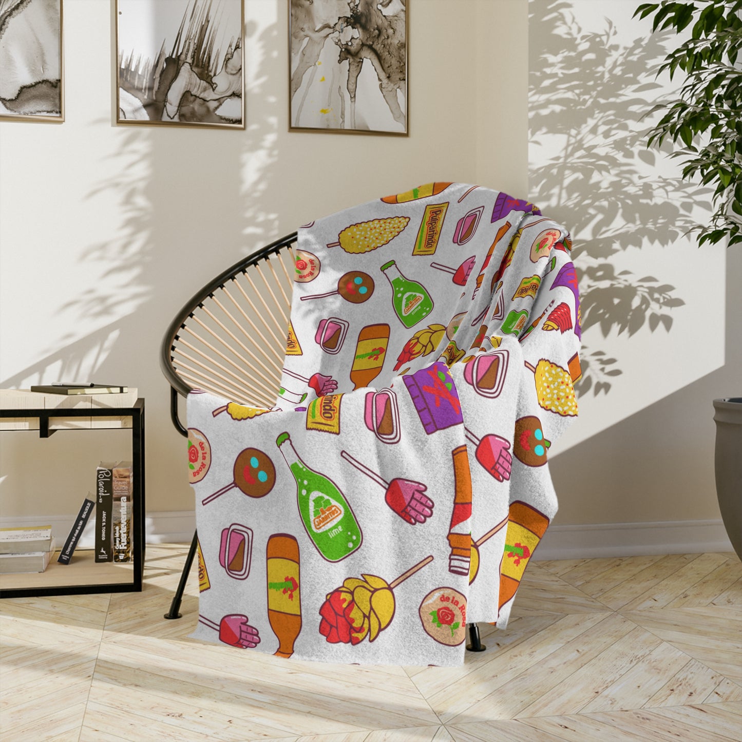 Mexican candies Blanket for Mexican friend, Mexican snack lover. Funny Mexican blanket.