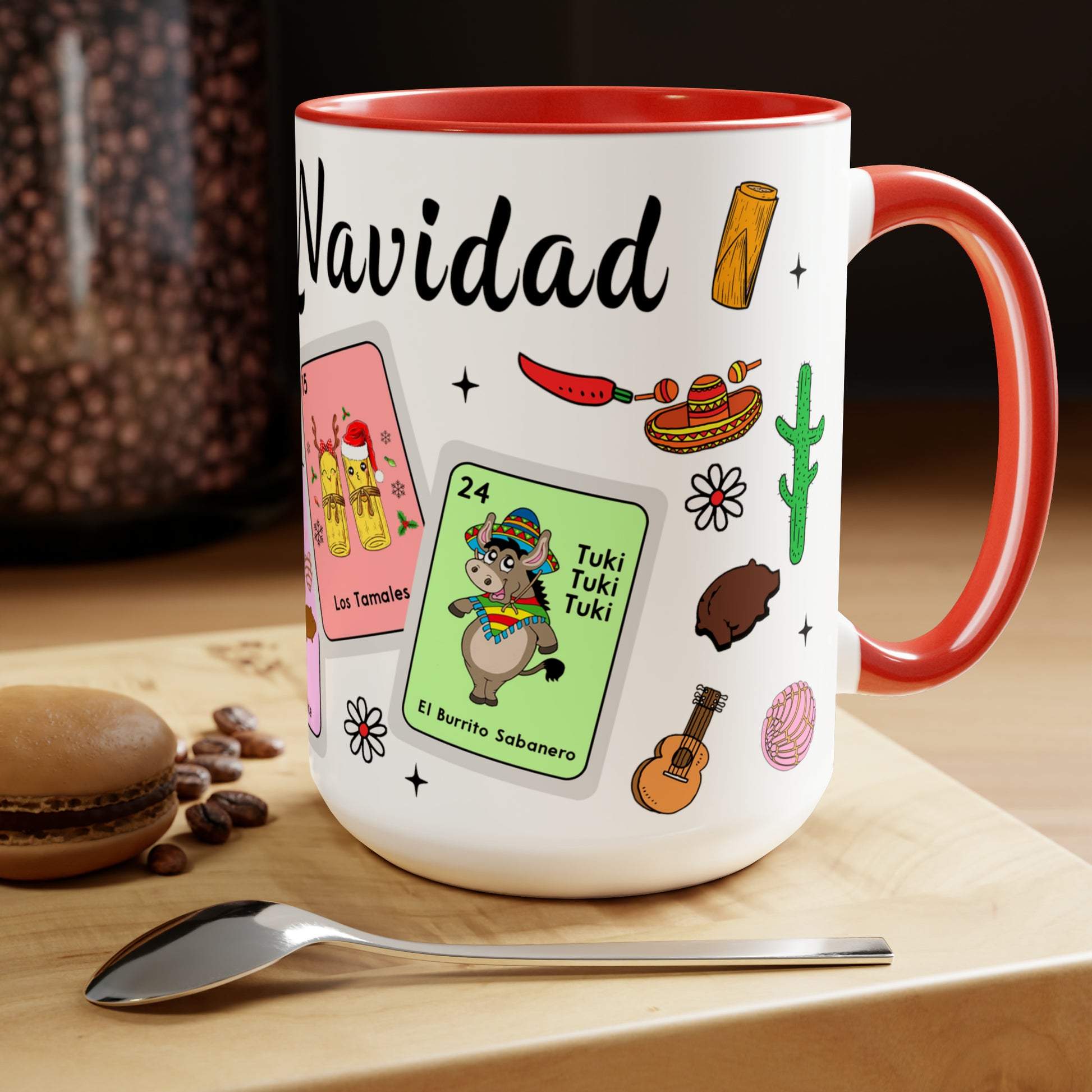 Feliz navidad Coffee Mugs, 15oz for Mexican family or Latin friend
