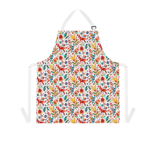 Mexican folk Apron with Otomi art for Mexican mom, Mexican food lover or Mexican chef. Gift for comadre or Tia. Mother’s Day gift ideas