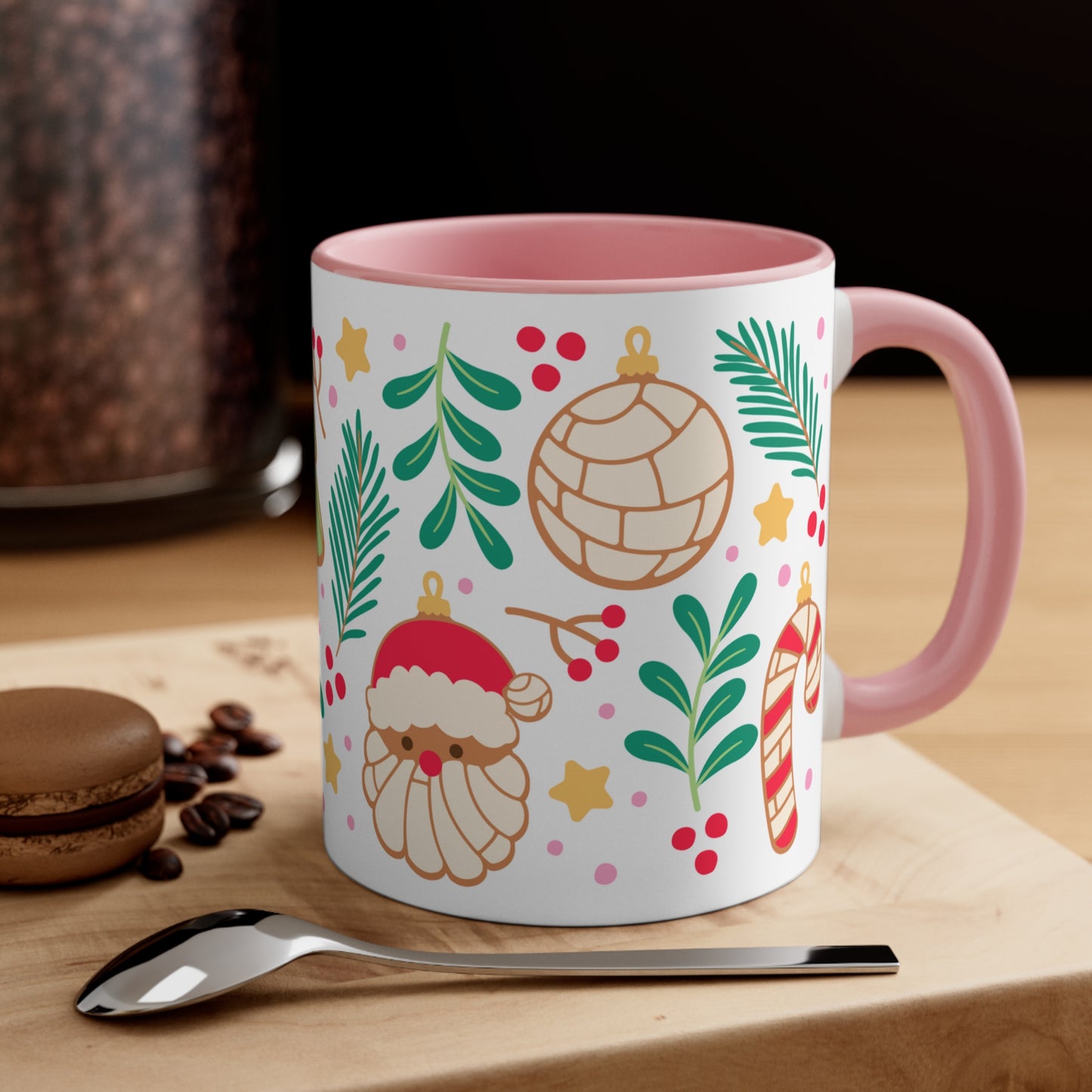 Navidad pan dulce Coffee Mug, 11oz for Mexican friends or Mexican mom. Concha mug. Regalo de navidad para mexicanos y latinos.
