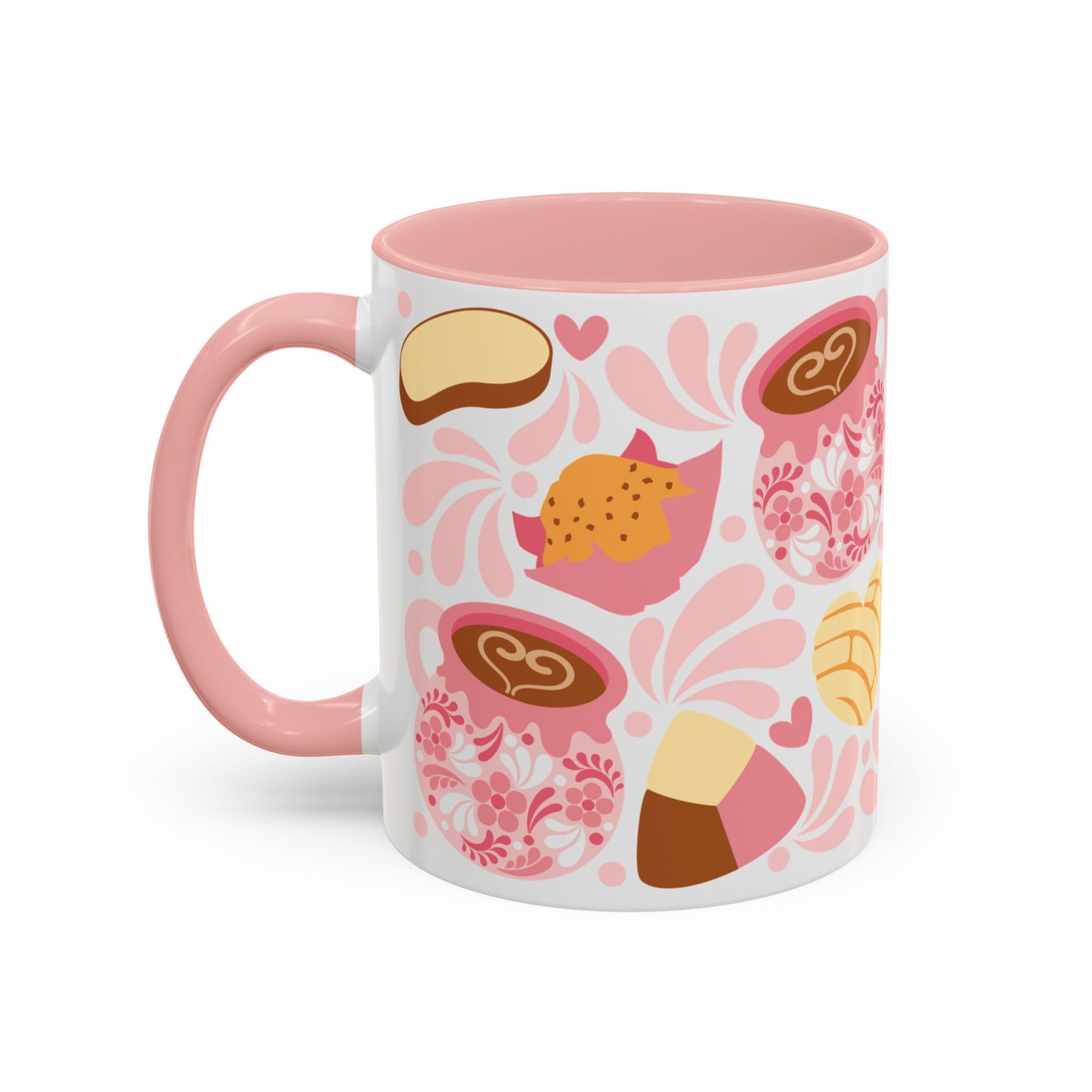 Talavera Coffee Mug, Mexican Christmas Gift for Her, Cafecito and Pan Dulce Mug, 11oz Mug, Talavera Mug for Mexican Girl, Mexican Mom or