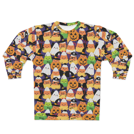 Cute candy corn with Halloween costumes Unisex Sweatshirt for Halloween lover and candy corn lover. LIMITED TIME.