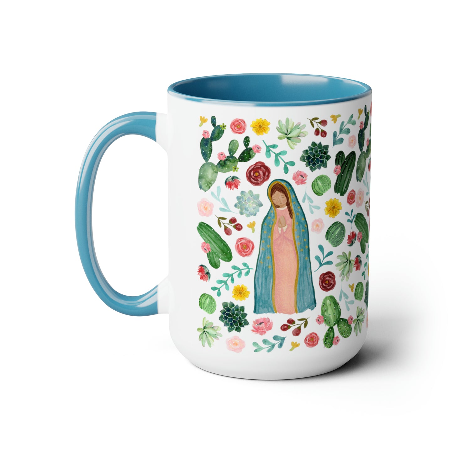 Virgen de Guadalupe Coffee Mugs, 15oz for mother, friends. Catholic gift for her. Virgencita cup.