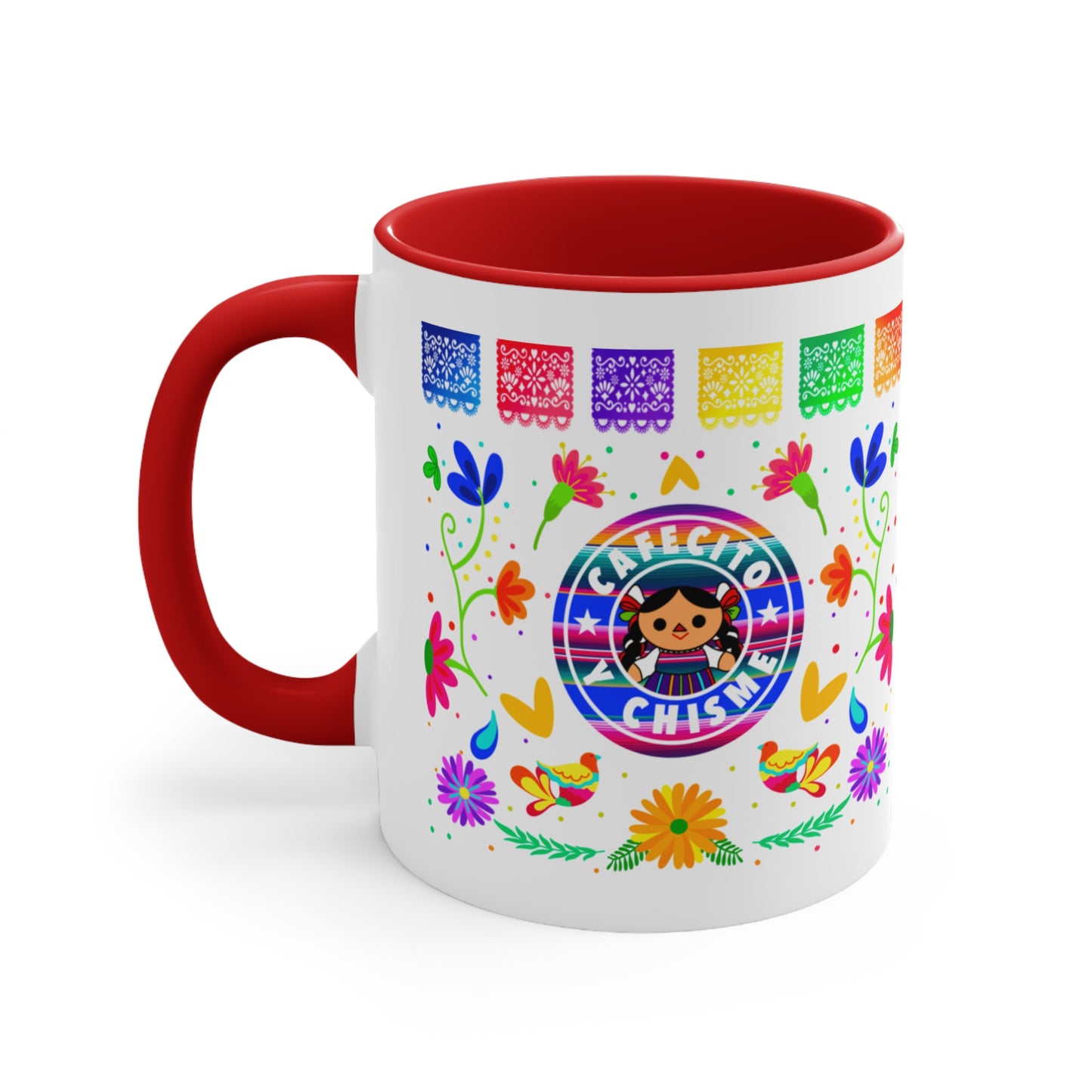 Cafecito y chisme Coffee Mug, 11oz. Mexican mug for her. Mexican gift ideas for woman. Café y chisme