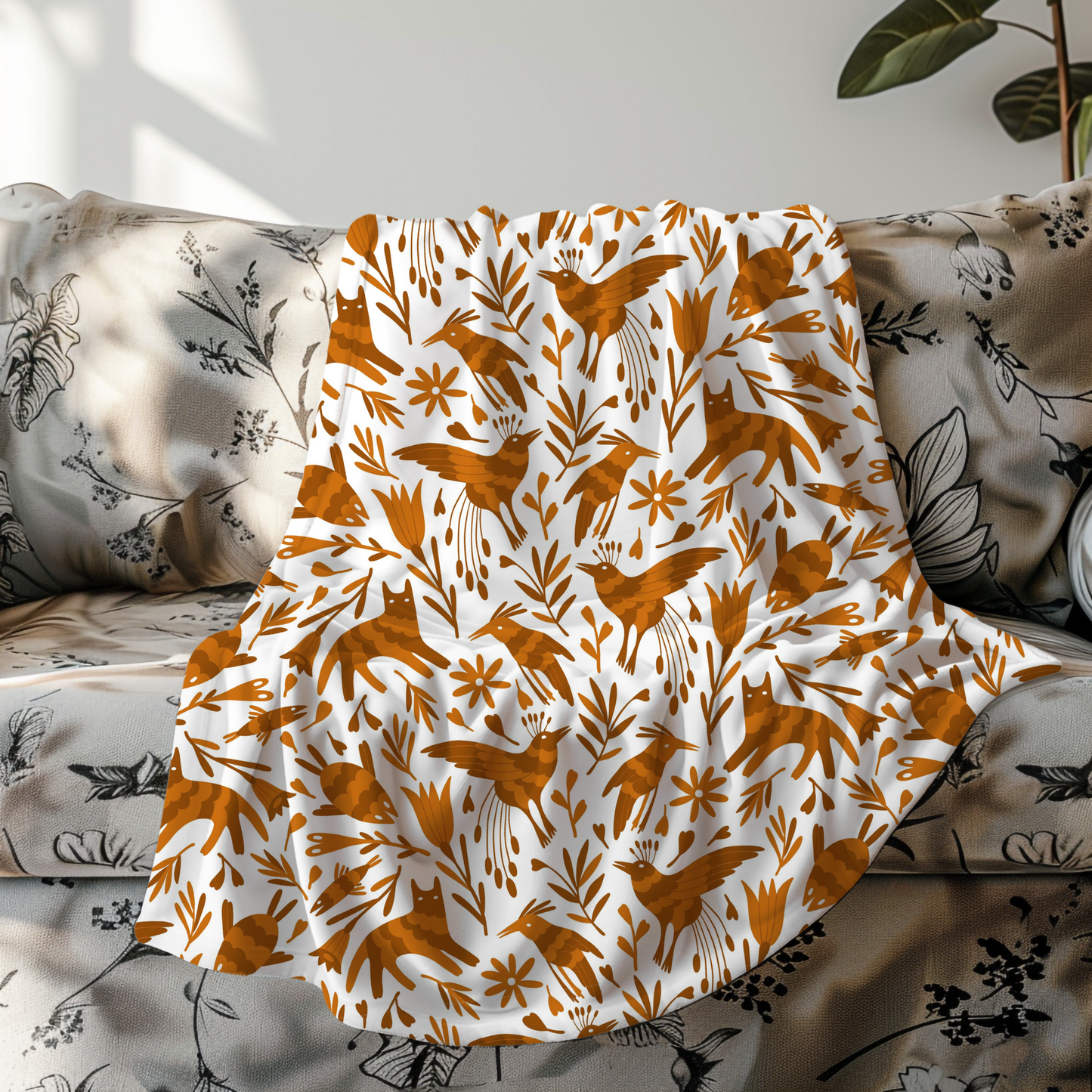 Otomi blanket for modern Mexican home decor.