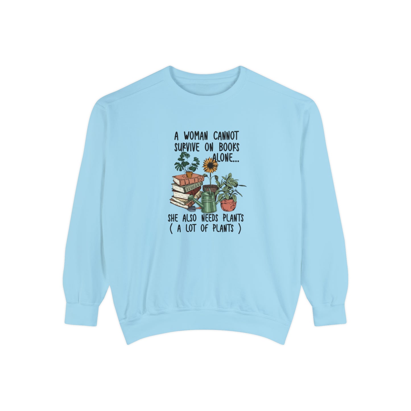 Books and plants Sweatshirt. Comfort colors sweatshirt for book lover and plant lady.